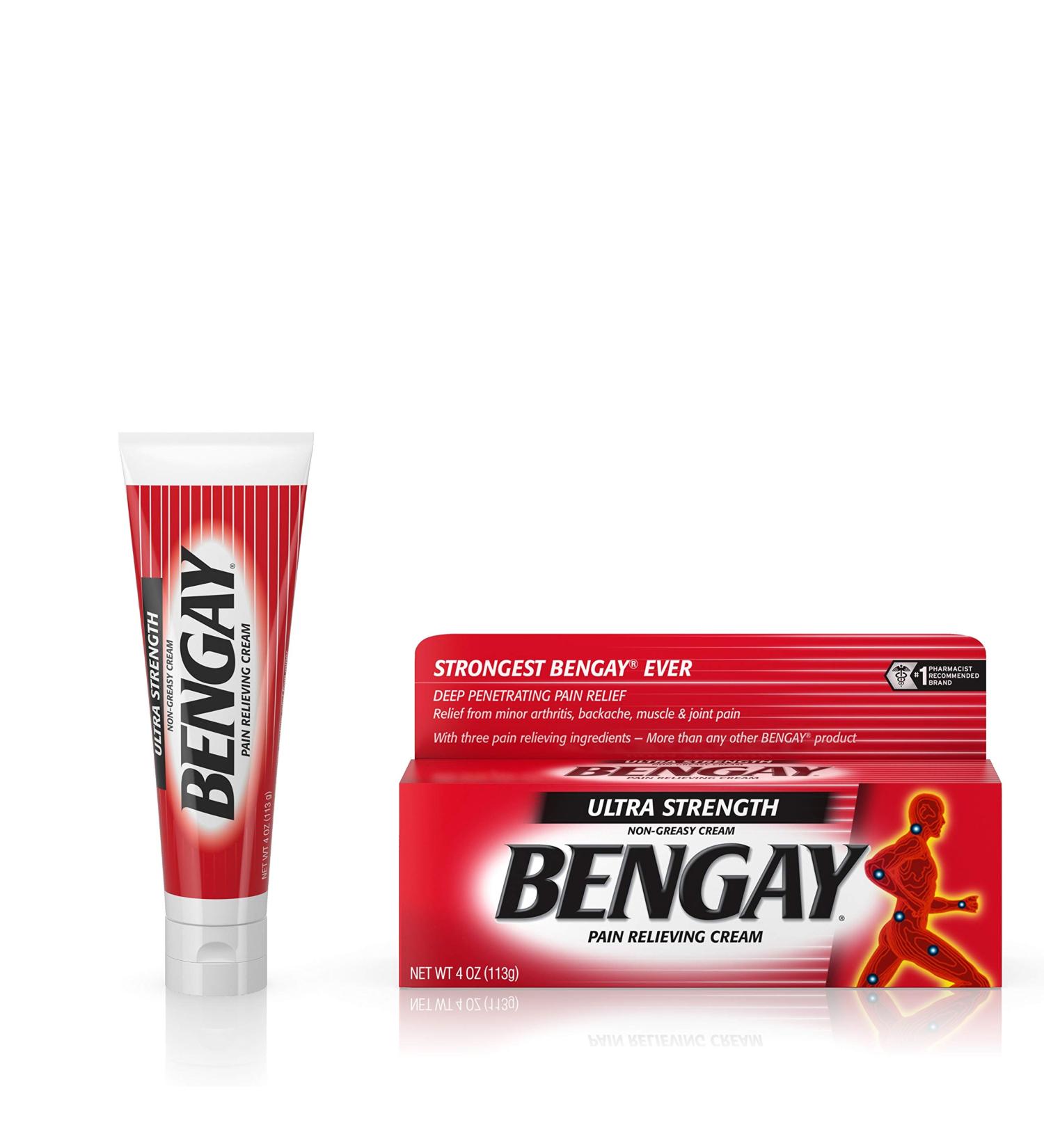 Bengay Ultra Strength Pain Relief Cream - 4 oz | Topical Analgesic for Arthritis, Muscle, Joint & Back Pain - Buy Online on GoSupps.com