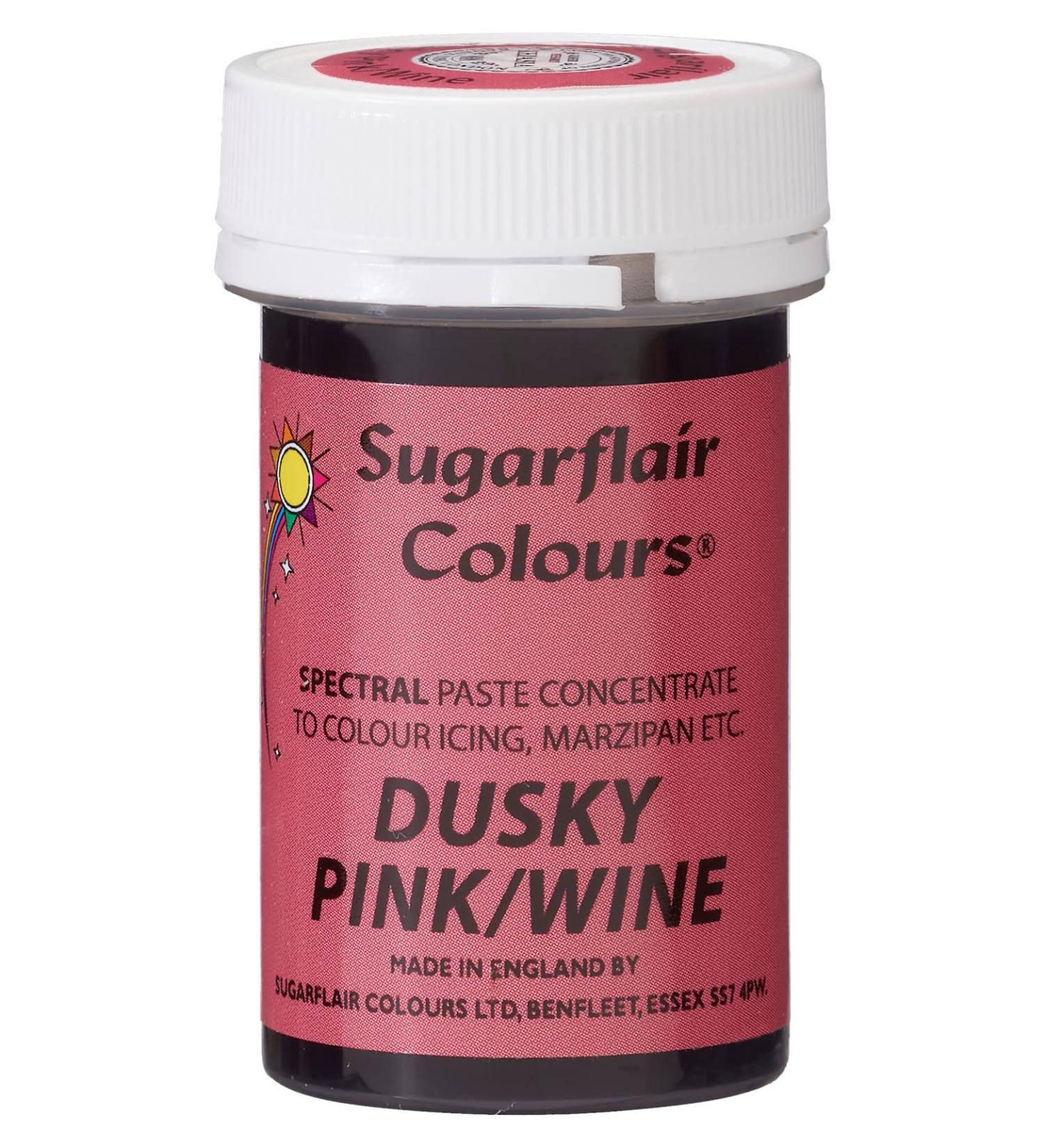 Sugarflair Dusky Pink/Wine Spectral Food Colouring Paste Highly Concentrated for Use with Sugar Pastes Buttercream Royal Icing or Cake Mix Vibrant Colour Dye - 25g
