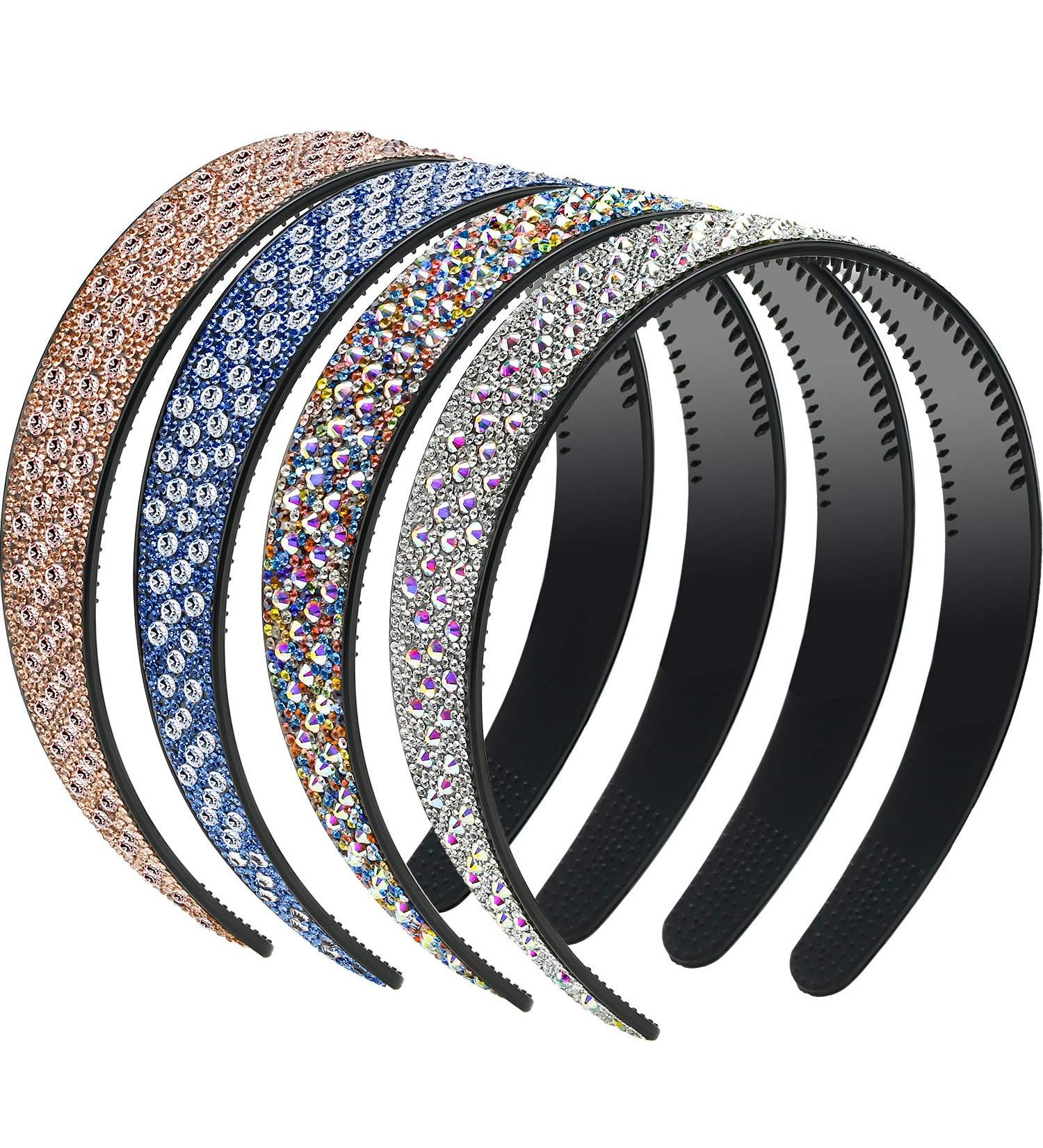 Crystal Rhinestone Hairband Set - 4Pcs Bling Headbands for Women and Girls - Buy Online on GoSupps.com