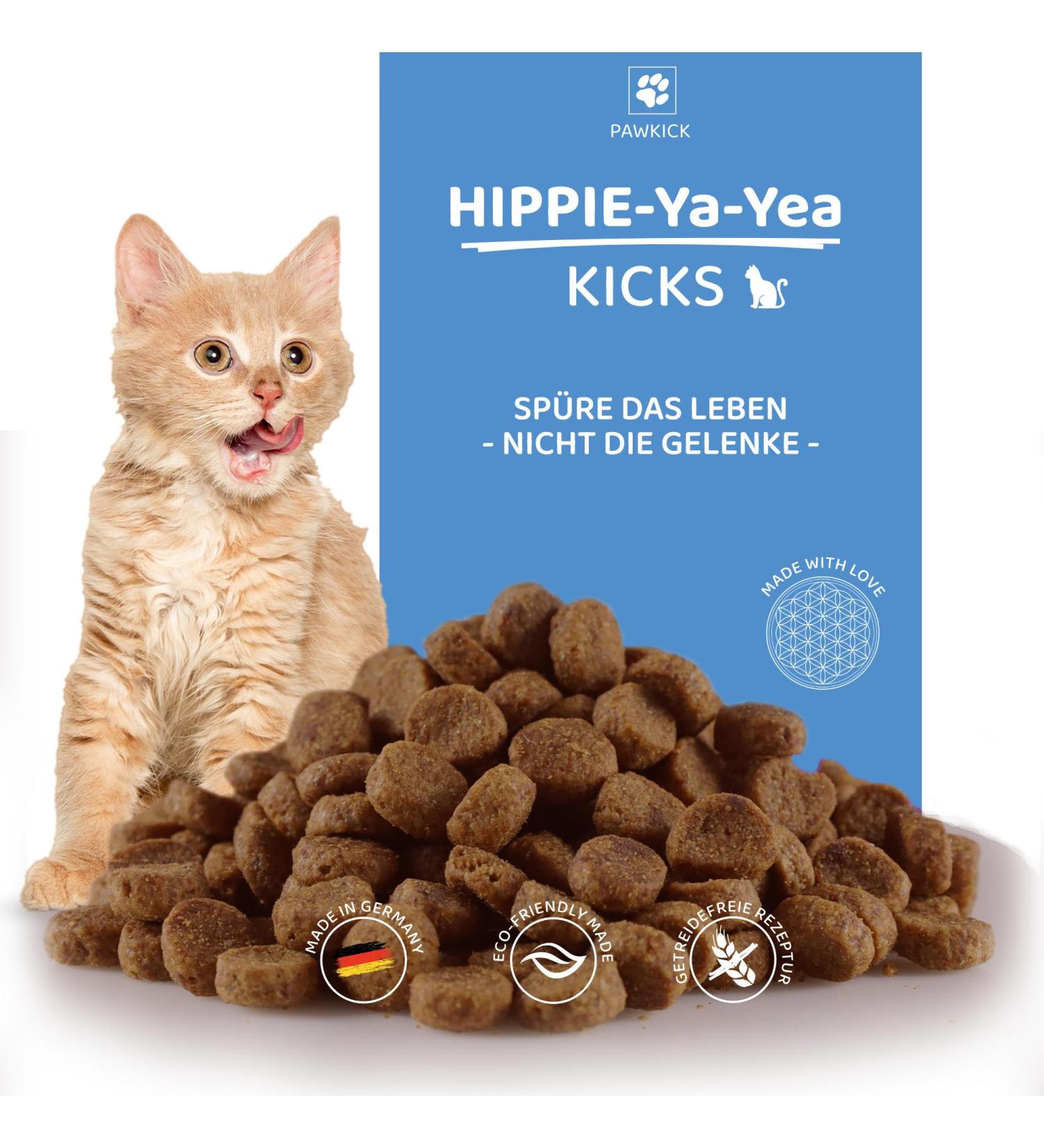 PAWKICK Hippie-YA-YEA-Kicks Cat 200g - Premium Joint Support Treats for Happy Cats | Shop Internationally! - Buy Online on GoSupps.com