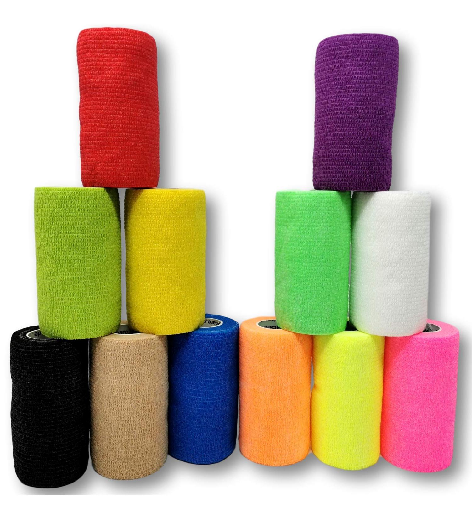 Buy Lisacare Self-Adhering Bandage 10cm x 4.5m | 12 Colorful Set | Elastic & Stretchy | No Glue | International Shipping Available - Buy Online on GoSupps.com