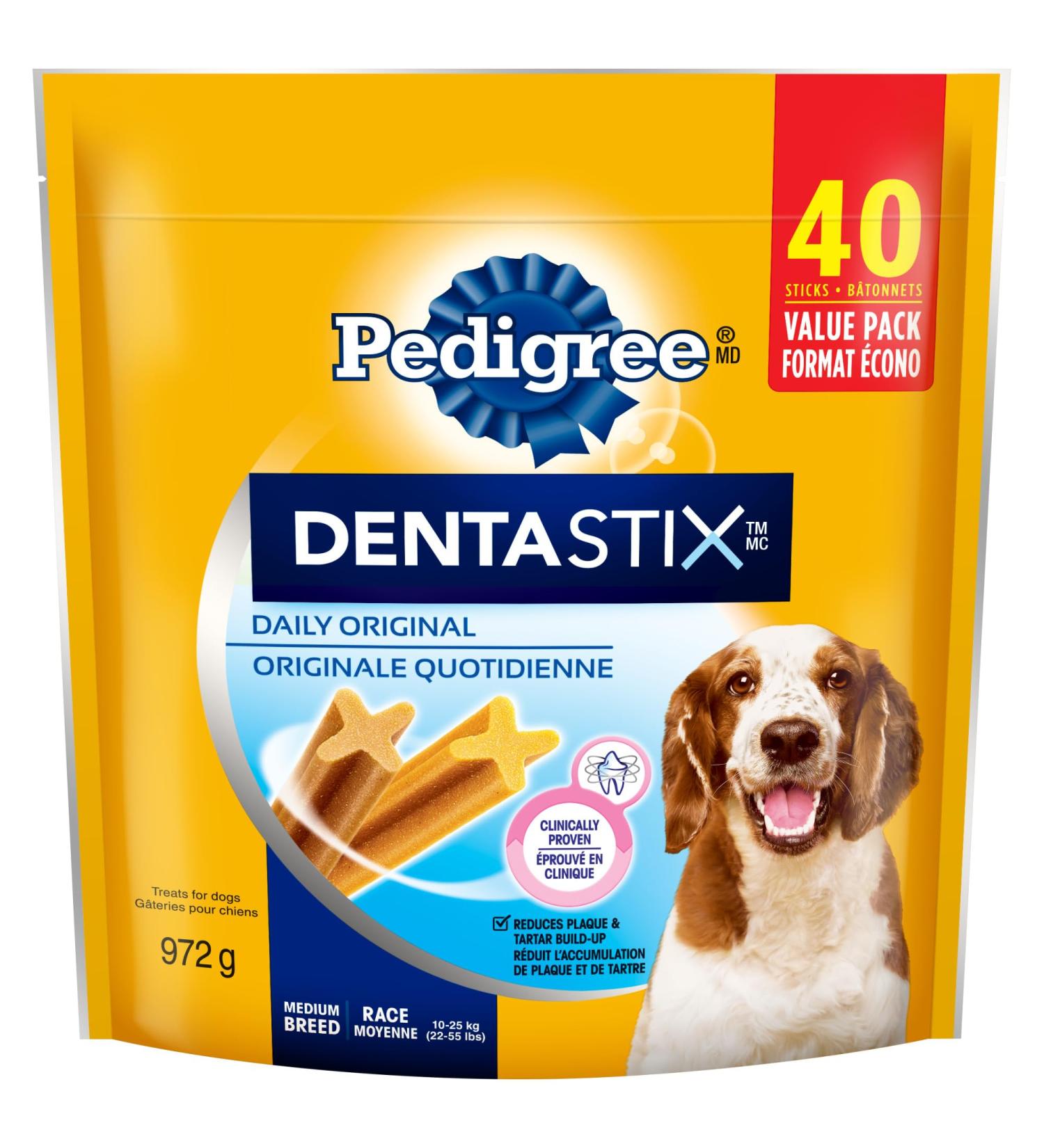 PEDIGREE DENTASTIX Oral Care Adult Dog Treats for Medium Dogs - Original 40 Sticks Original 972 g (Pack of 1) Dog Treats - Buy Online on GoSupps.com