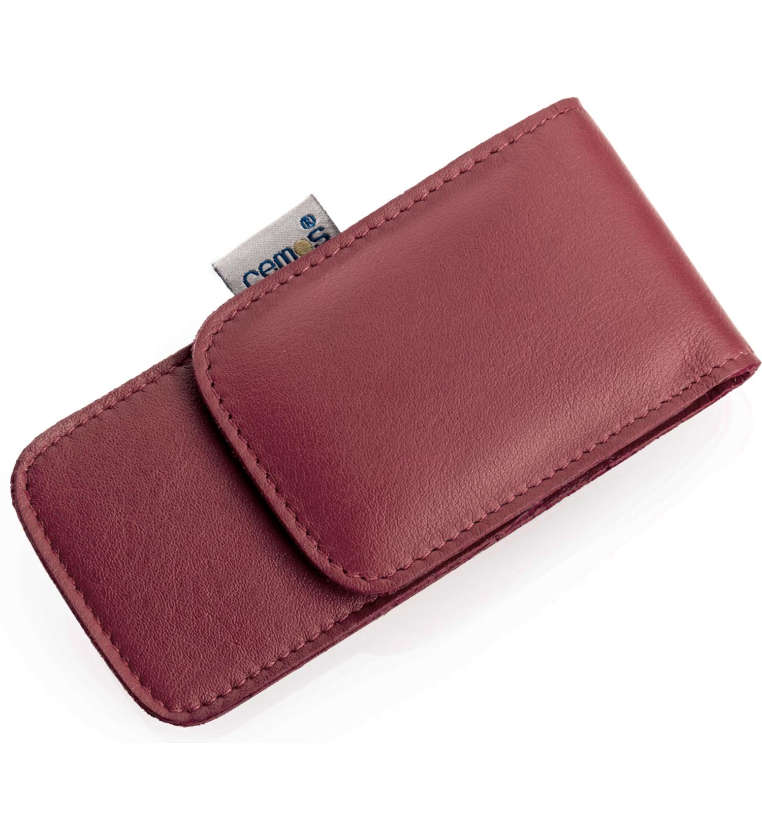REMOS Red Genuine Leather Nail Case Empty Storage for 3 Nail Instruments | International Shipping - Buy Online on GoSupps.com
