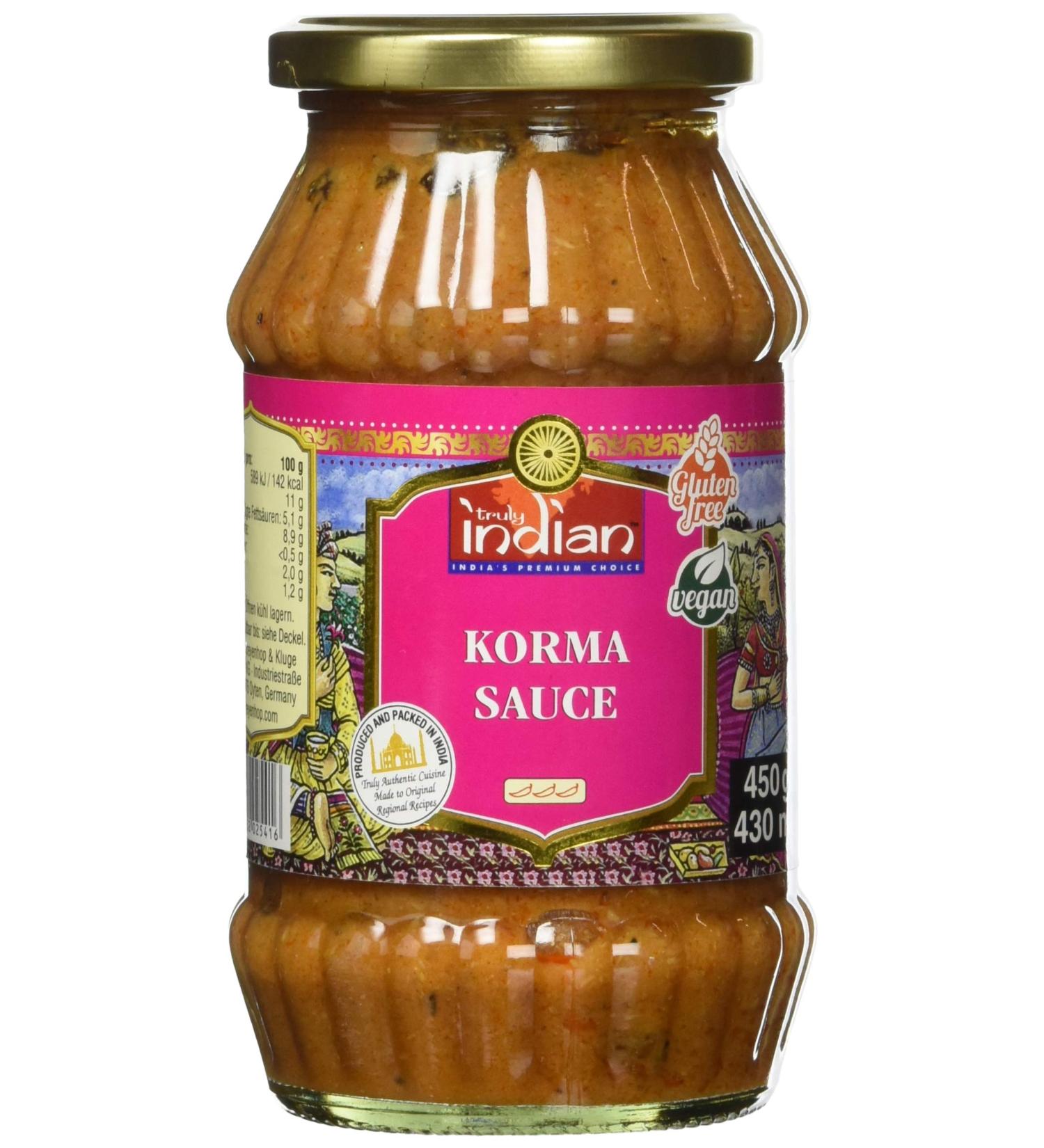 Truly Indian Korma Sauce - Mild & Spicy | Vegan Gluten-Free | Authentic Natural Ingredients | 3 x 450g - Fast Cooking Solution - Buy Online on GoSupps.com