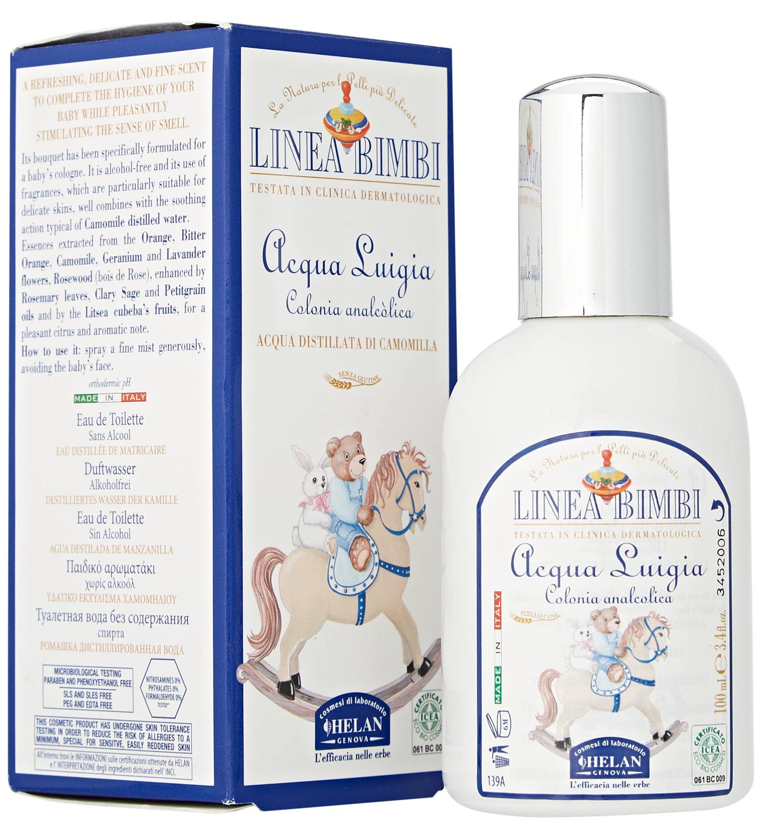 Helan Linea Bimbi Bio - Acqua Luigia Baby Cologne Spray - Alcohol Free Baby Perfume - Chamomile and Citrus Scent - 100 ml - Buy Online on GoSupps.com