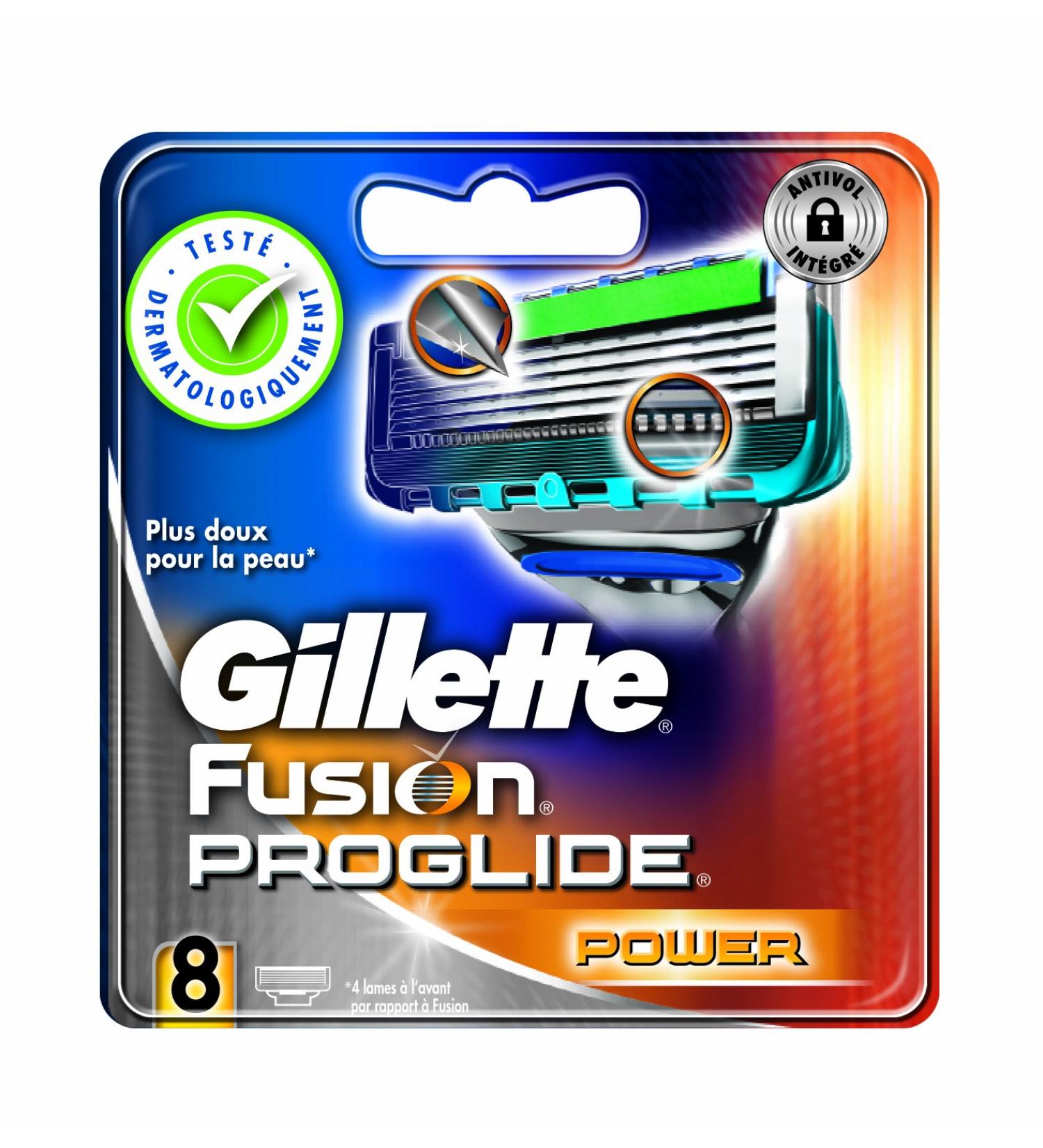 Gillette Fusion ProGlide Power Refill for razors (simulated dermatologically) 8 units
