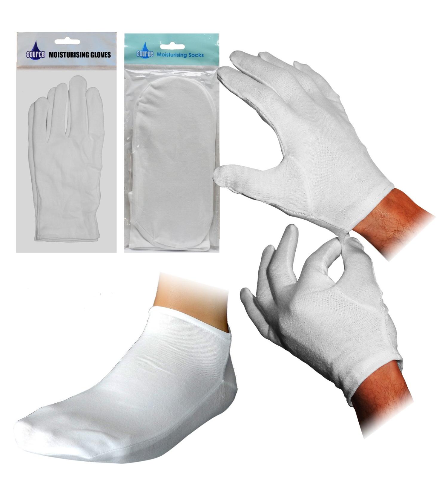 Source Super Soft Beauty Moisturising Cream Retainer Twin Pack 1 Pair Gloves + 1 Pair Socks - Buy Online on GoSupps.com