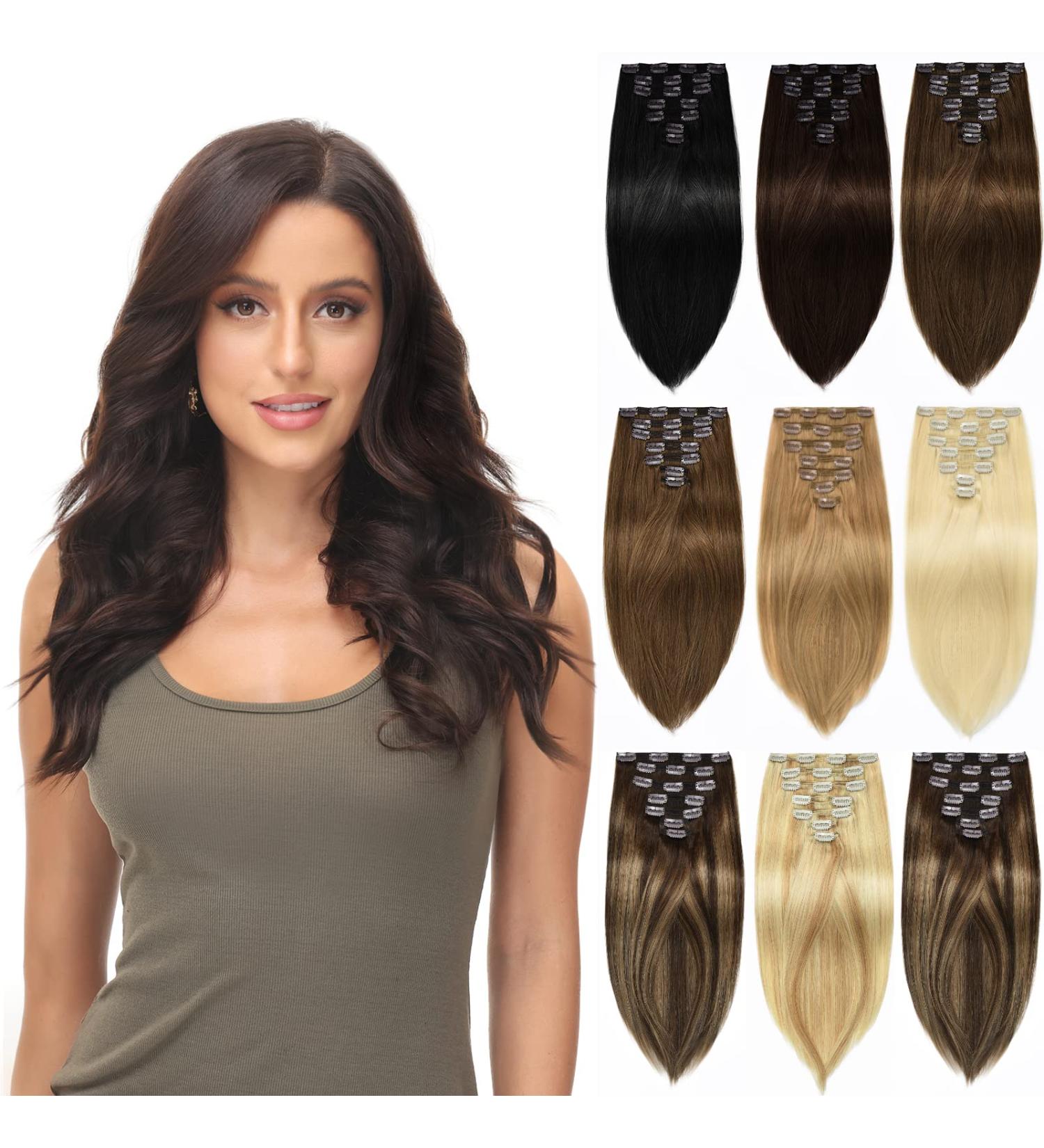 Real Human Hair Rose Bud Clip-in Extensions 10 110g - Pack of 1 Dark Brown - Buy Online on GoSupps.com