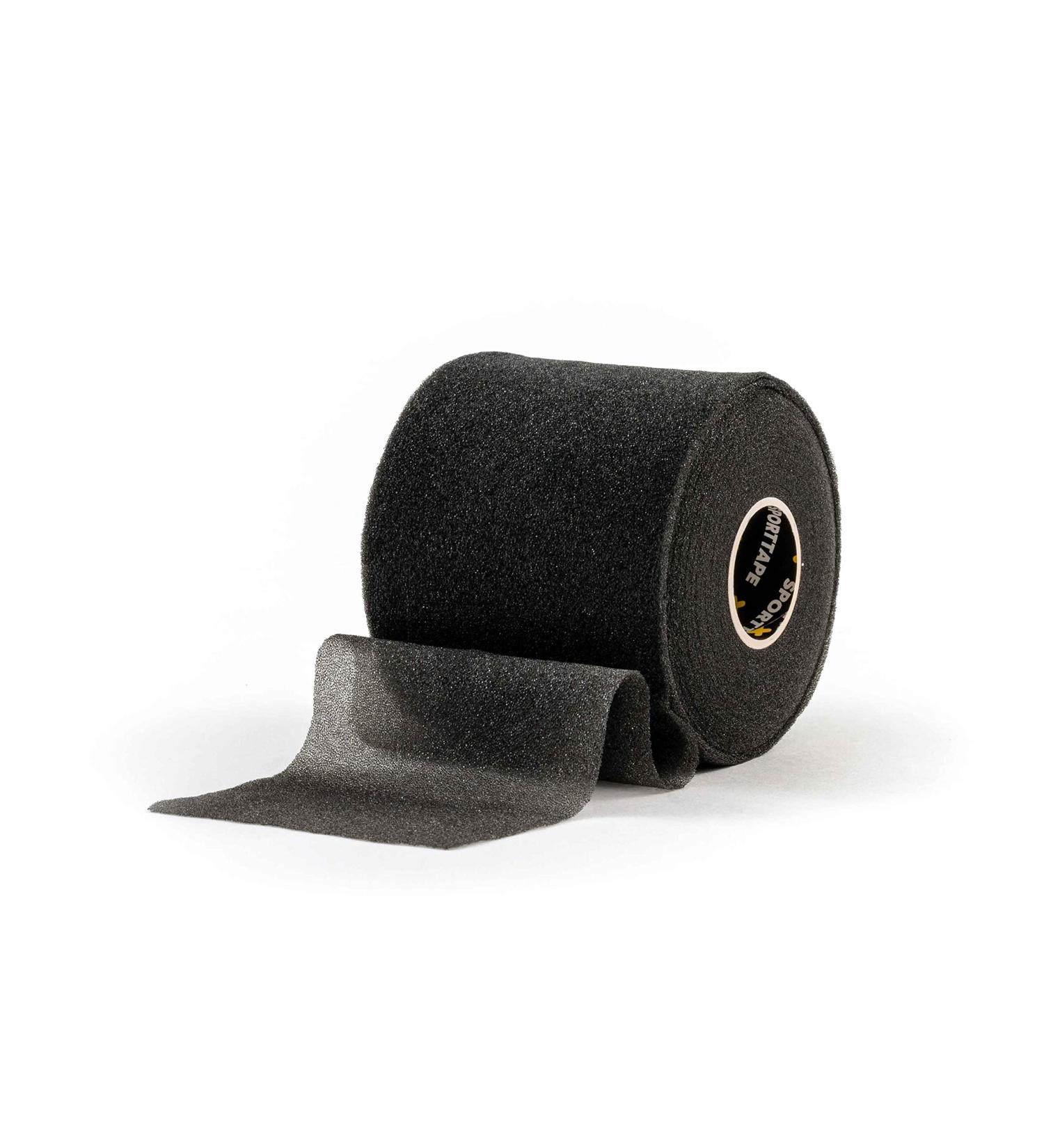 SPORTTAPE Soft Foam Underwrap - Black - 7cm x 27m | Hypoallergenic Pre Wrap Sports Tape for Football, Hair Bands, & Shin Guards - 1 Roll - Buy Online on GoSupps.com