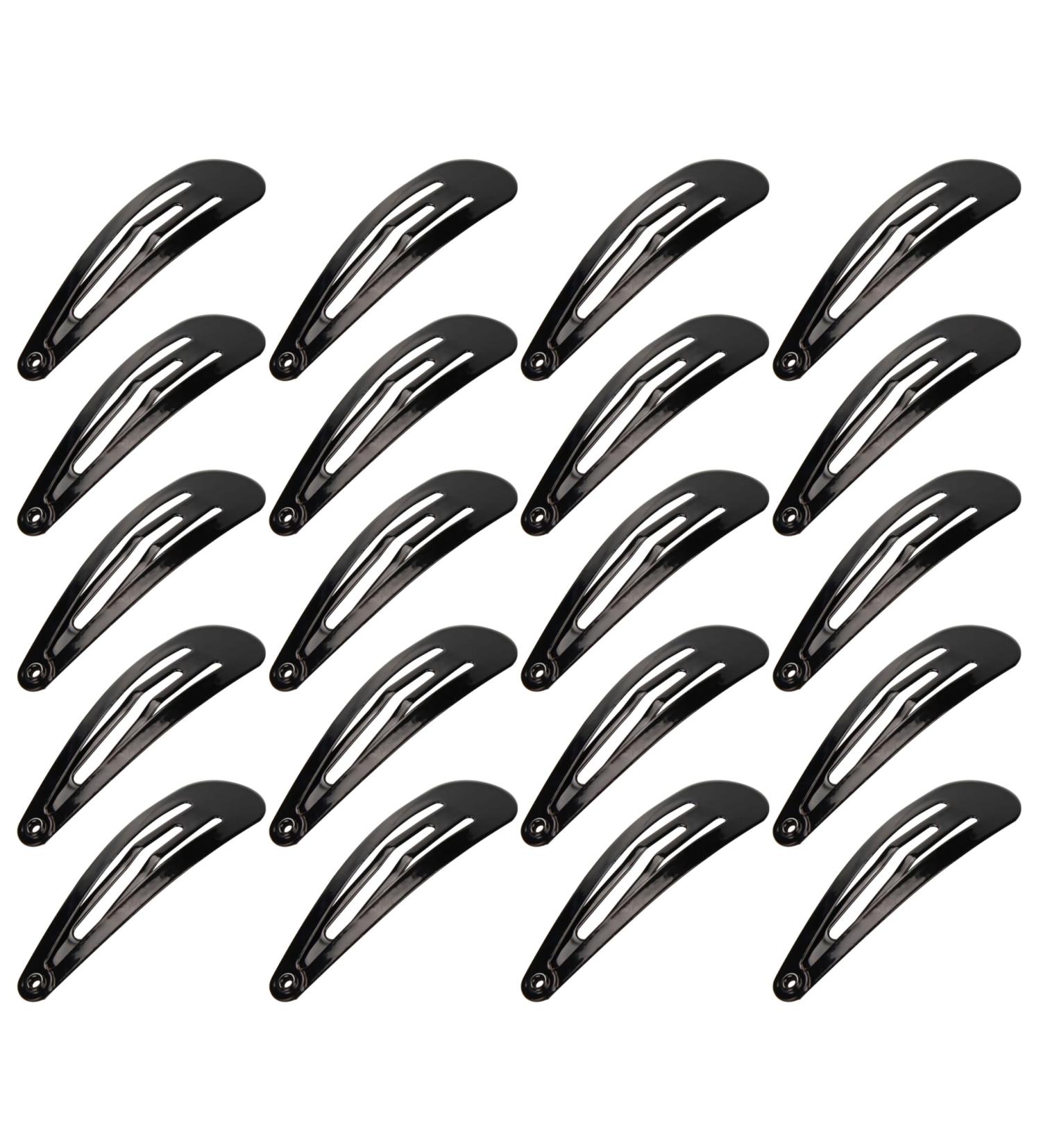 Beayuer 20 Pack Snap Hair Clips 2 Inch Metal Hair Accessories Barrettes for Girls Women Hair Styling (20 Pcs Black) 1 count (Pack of 20) Black - Buy Online on GoSupps.com