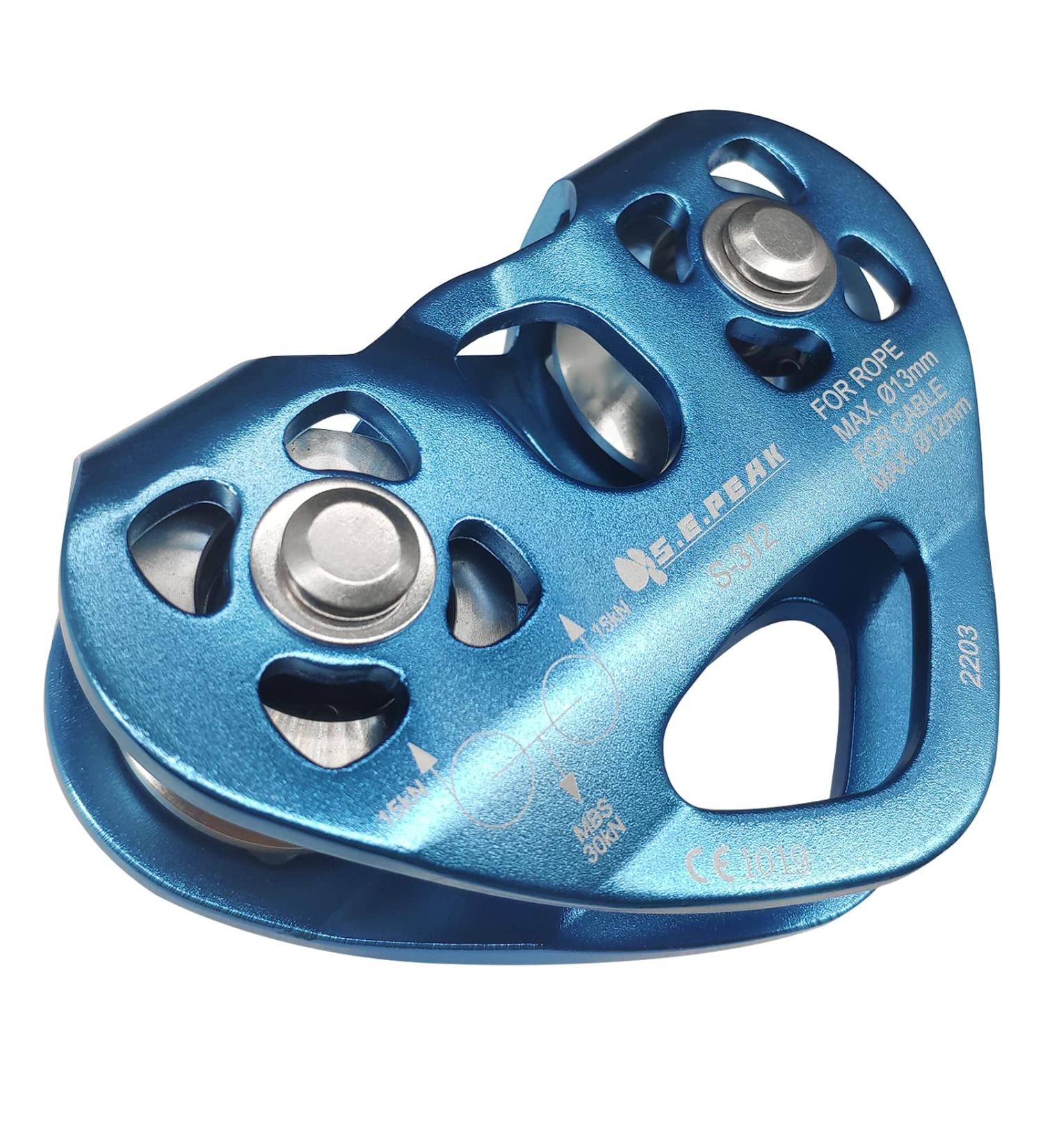 SEPEAK 30kN Tandem Speed Double Pulley - CE Certified Zip Line Trolley for Backyard & Mountaineering - Blue - Holds Up to 6750lbs - Buy Online on GoSupps.com