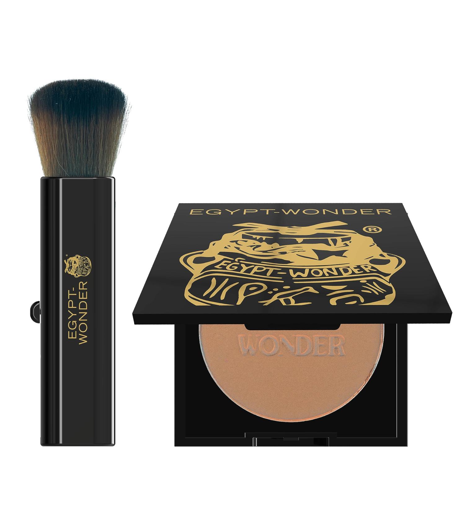 EGYPT - WONDER Compact Set Powder & Pearl Highlighter - Shimmering Facial Powder with Brush | 10g Makeup Essentials for Radiant Skin - Buy Online on GoSupps.com