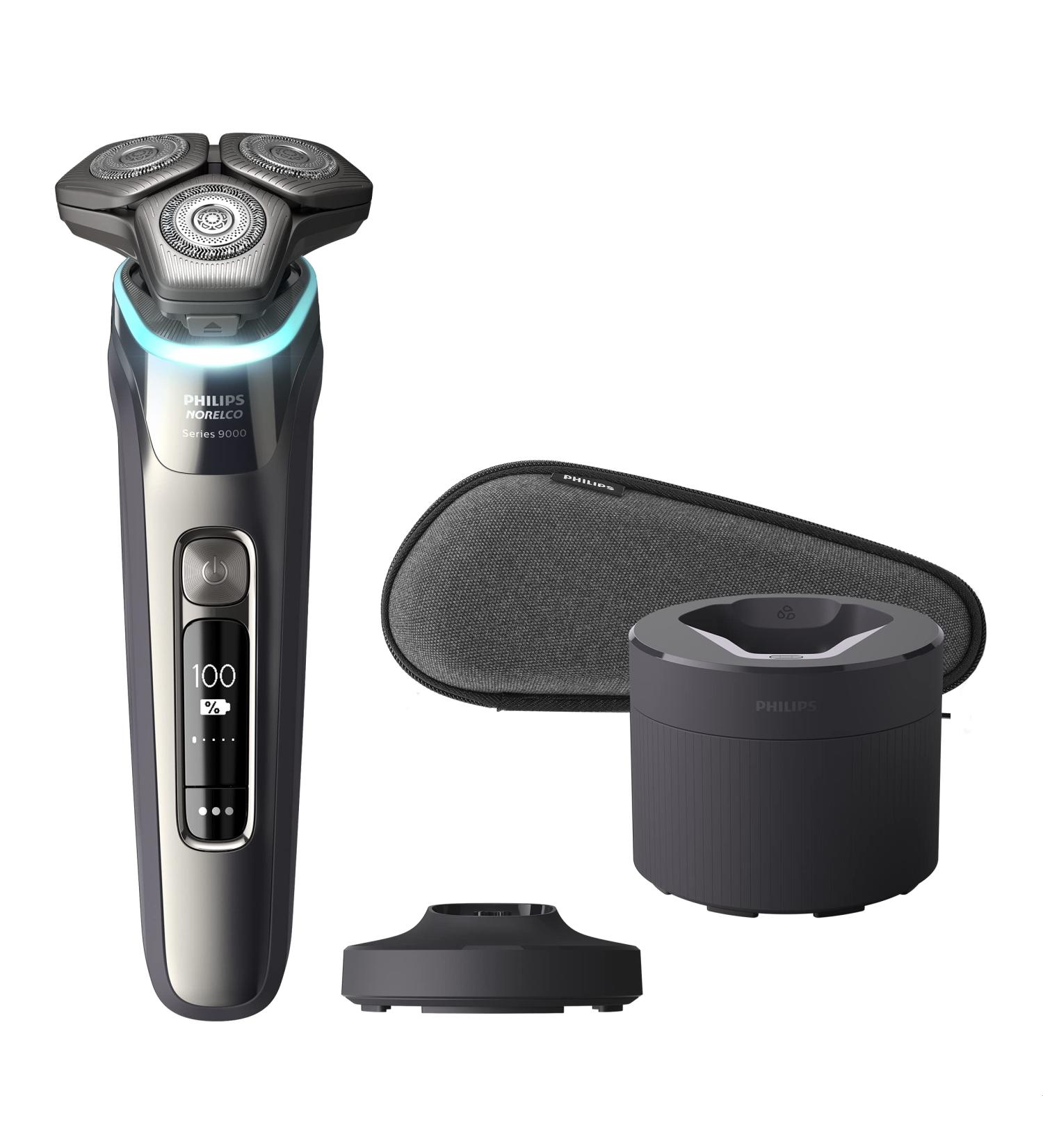 Philips Norelco 9800 Rechargeable Electric Shaver with Quick Clean, Pop up Trimmer, Travel Case, and Charging Stand - S9987/85 - Buy Online on GoSupps.com