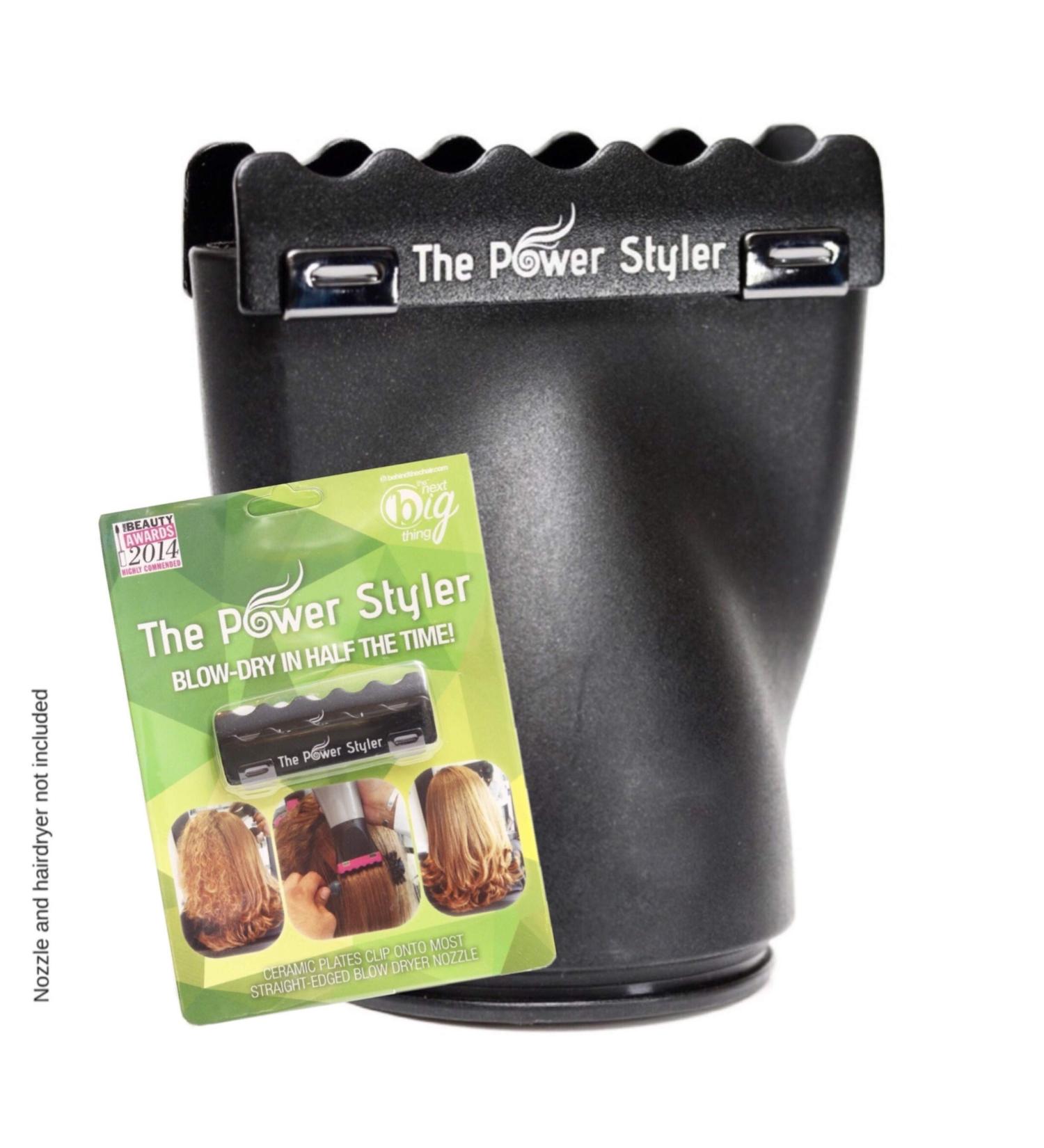 Ceramic Hair Dryer Nozzle Attachment - Smooth, Shiny & Frizz-Free Hair | The Power Styler Black - Buy Online on GoSupps.com