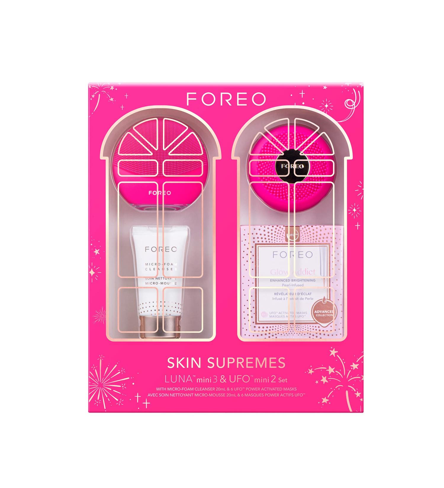 FOREO Skin Supremes LUNA mini 3 & UFO mini 2 - Face Brush & LED Mask Skin Care Set - Beauty Birthday Gifts for Her - Exfoliator Facial Cleansing Brush & Red Light Therapy - Gifts for Women - Buy Online on GoSupps.com