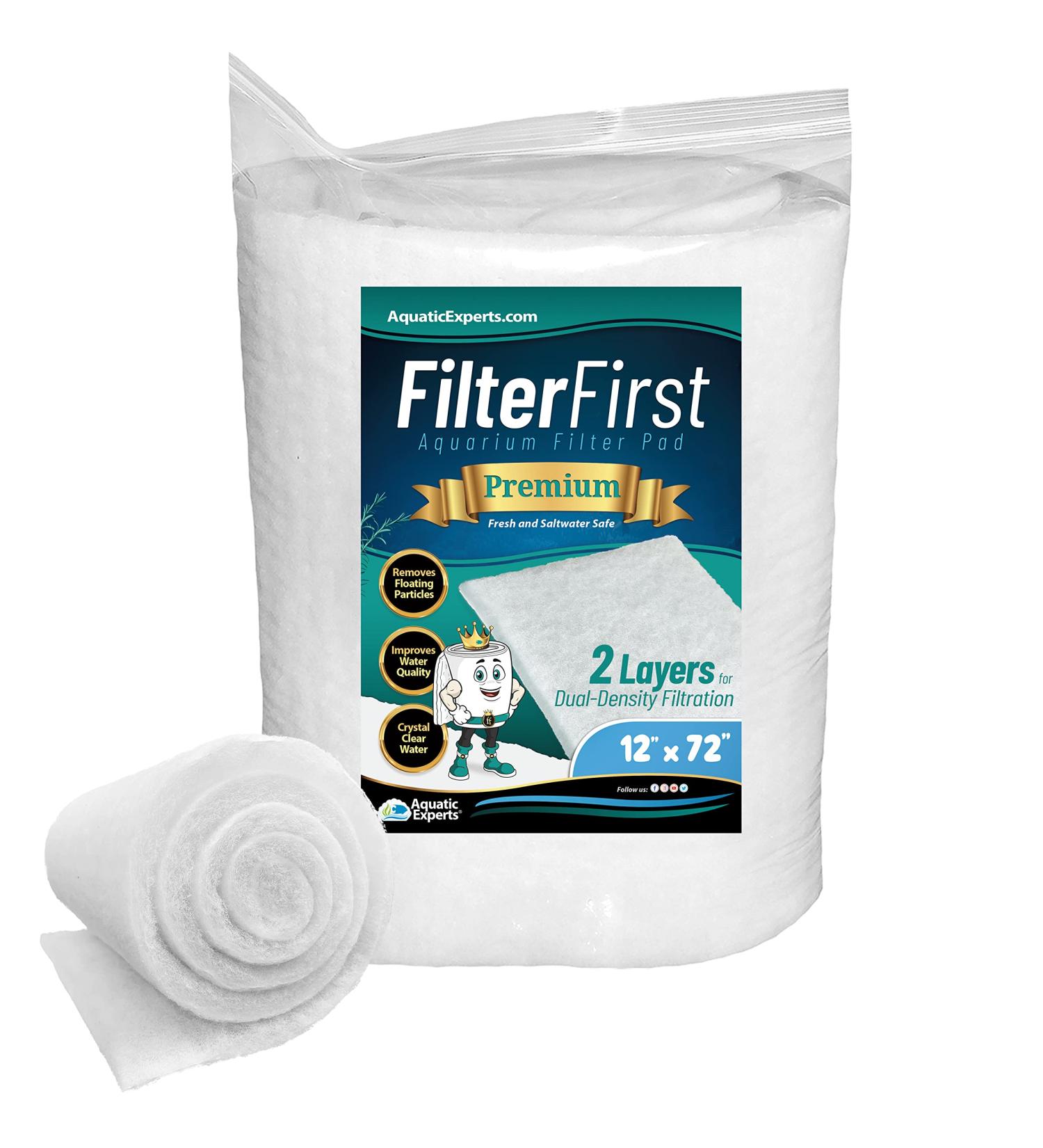 FilterFirst Aquarium Filter Pad Media Roll 12x72 Inches - For Crystal Clear Water in Fish Tanks - Buy Online on GoSupps.com
