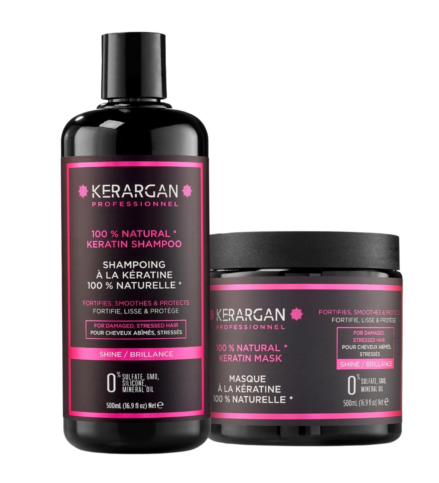 Ultra Repairing Keratin Shampoo & Mask Duo - Nourishing Sulfate-Free Treatment for Damaged Hair - Kerargan 2x16.9 Fl oz - Buy Online on GoSupps.com