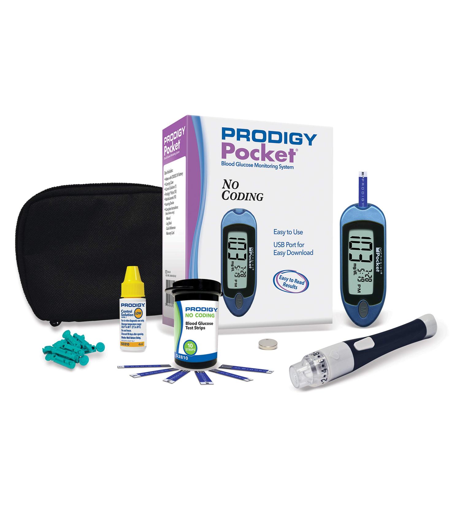 Prodigy Pocket Blood Glucose Monitoring System - Complete Kit for Accurate Results - Buy Online on GoSupps.com
