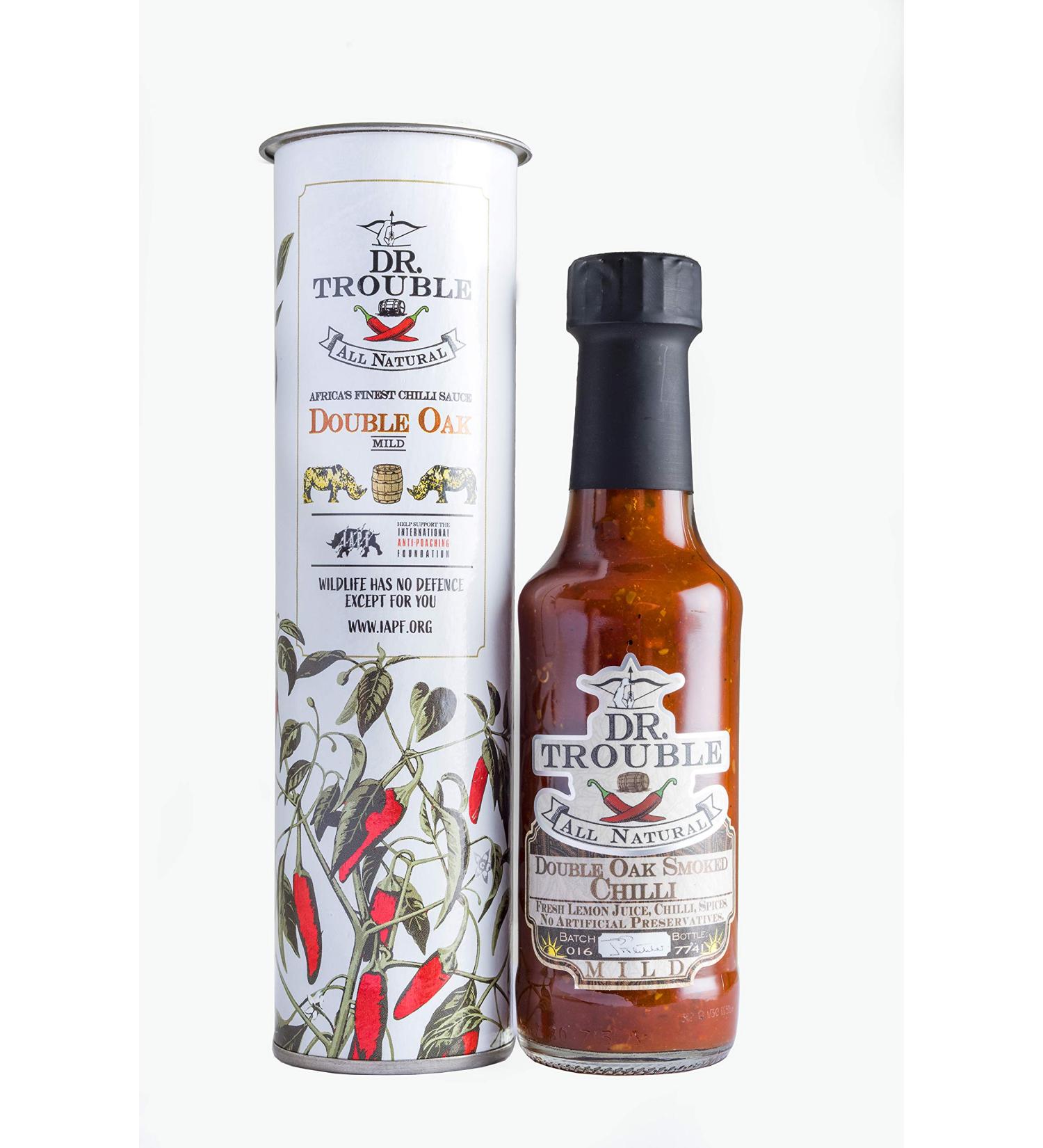 Dr Trouble Double Oak Smoked Chilli Sauce MILD 125ml - African Hot Sauce Gift Box - Buy Online on GoSupps.com