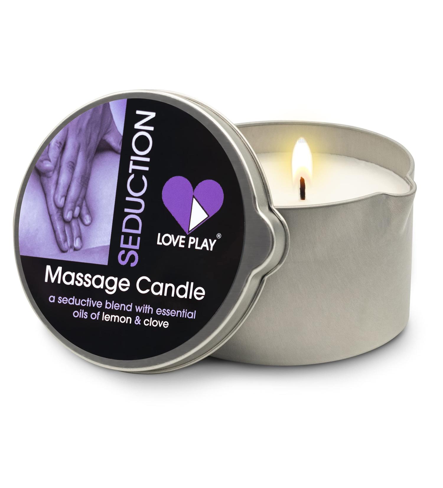 LOVE PLAY Seduction Massage Candle - Luxurious Body Oil for Couples - Natural Vegan Lemon & Clove 6.76oz - Buy Online on GoSupps.com