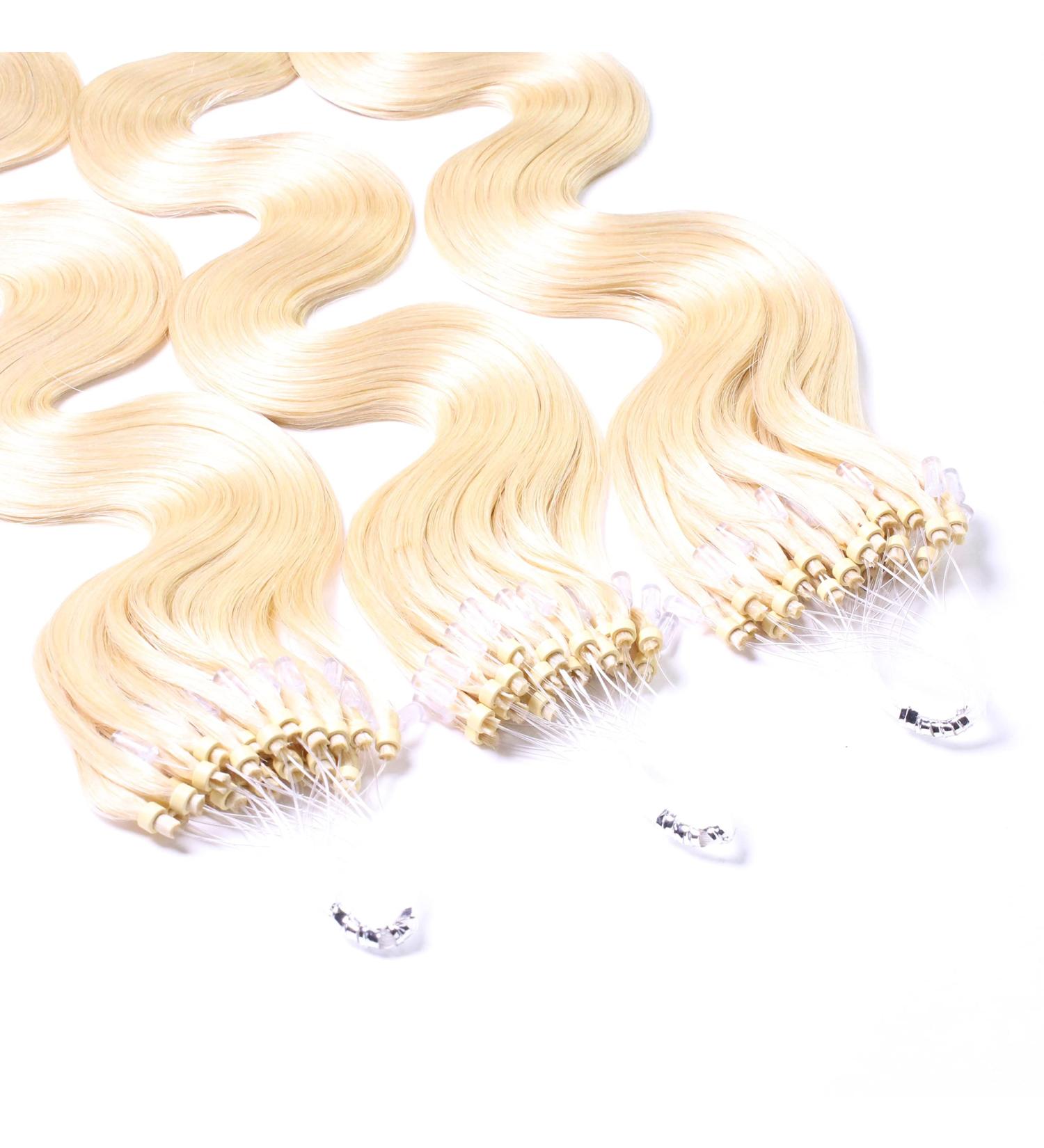 Hair2Heart Microring Extensions - Real Wavy Hair 100 Strands 60cm Light Blonde #60 - International Shipping Available - Buy Online on GoSupps.com