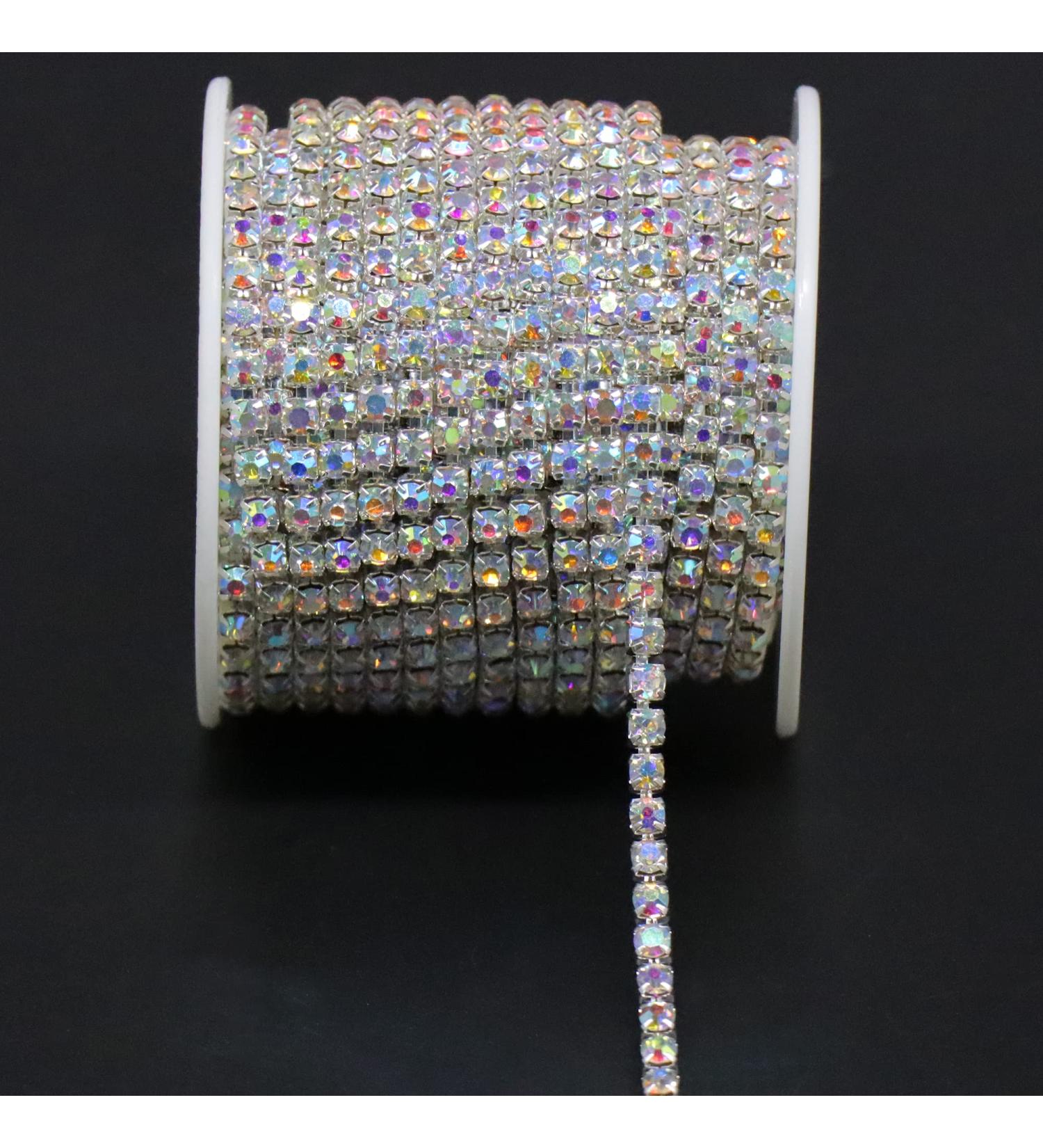 Jerler 10 Yards Crystal Rhinestone Trim SS18/4.0mm AB Close Chain - Wedding Party DIY Decoration - Buy Online on GoSupps.com