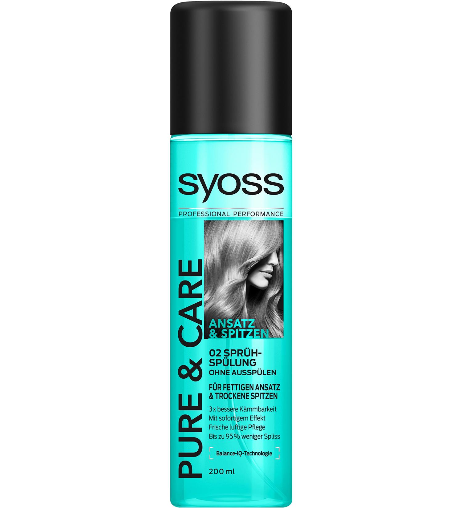 Syoss Spray Conditioner Pure & Care pack of 6 (6 x 200 ml)