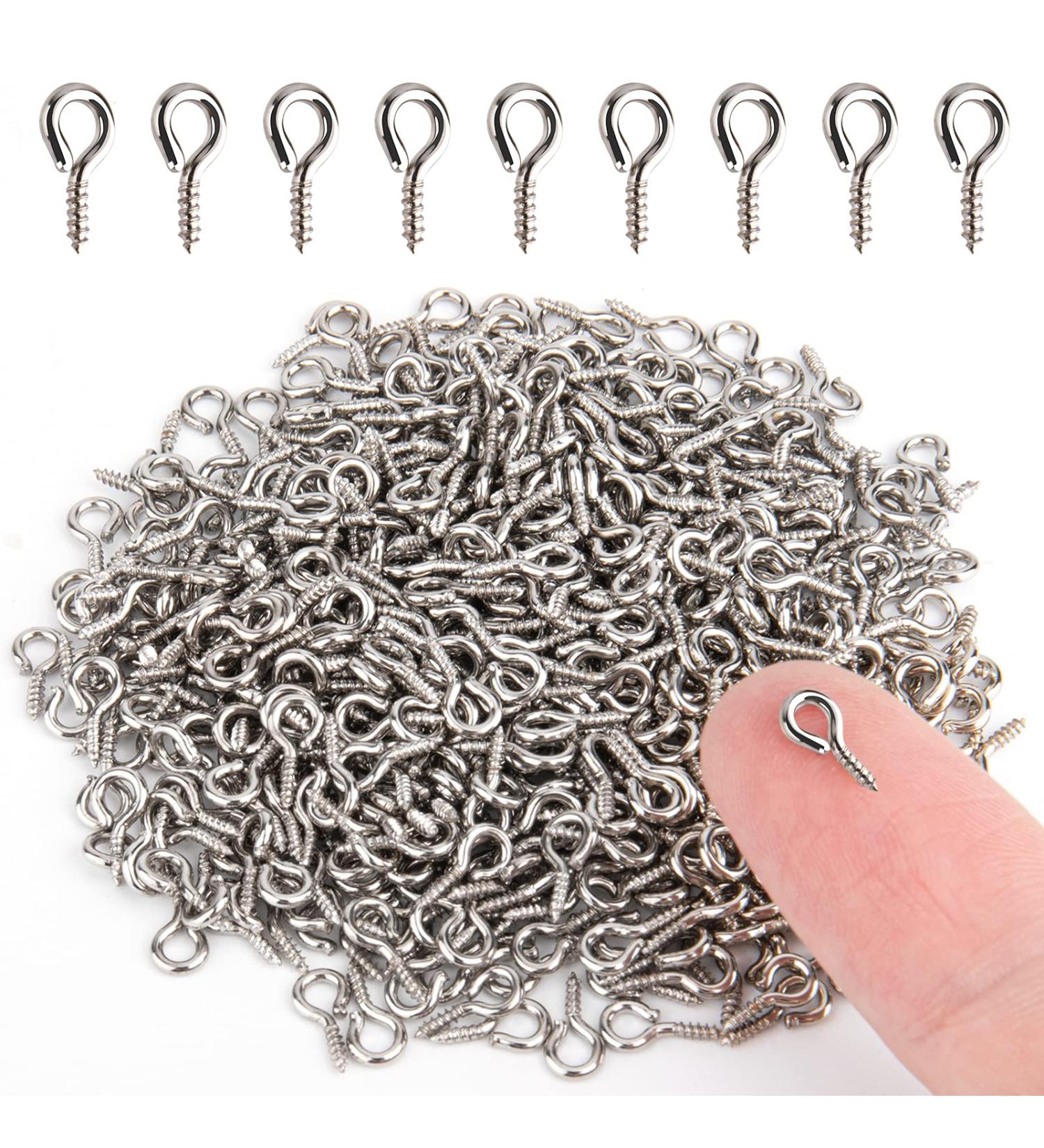 500PCS Small Screw Eye Pins 4x8mm for Jewelry Making - Mini Metal Hoop Pegs for DIY Art - Silver Eye Hooks for Bracelet Connectors - Buy Online on GoSupps.com