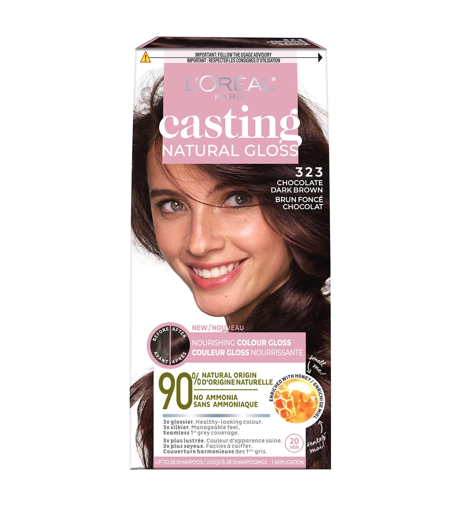 L Or al Paris Casting Natural Gloss Hair Color 323 Chocolate Dark Brown High Shine Hair Gloss Hair Dye 1 EA - Buy Online on GoSupps.com