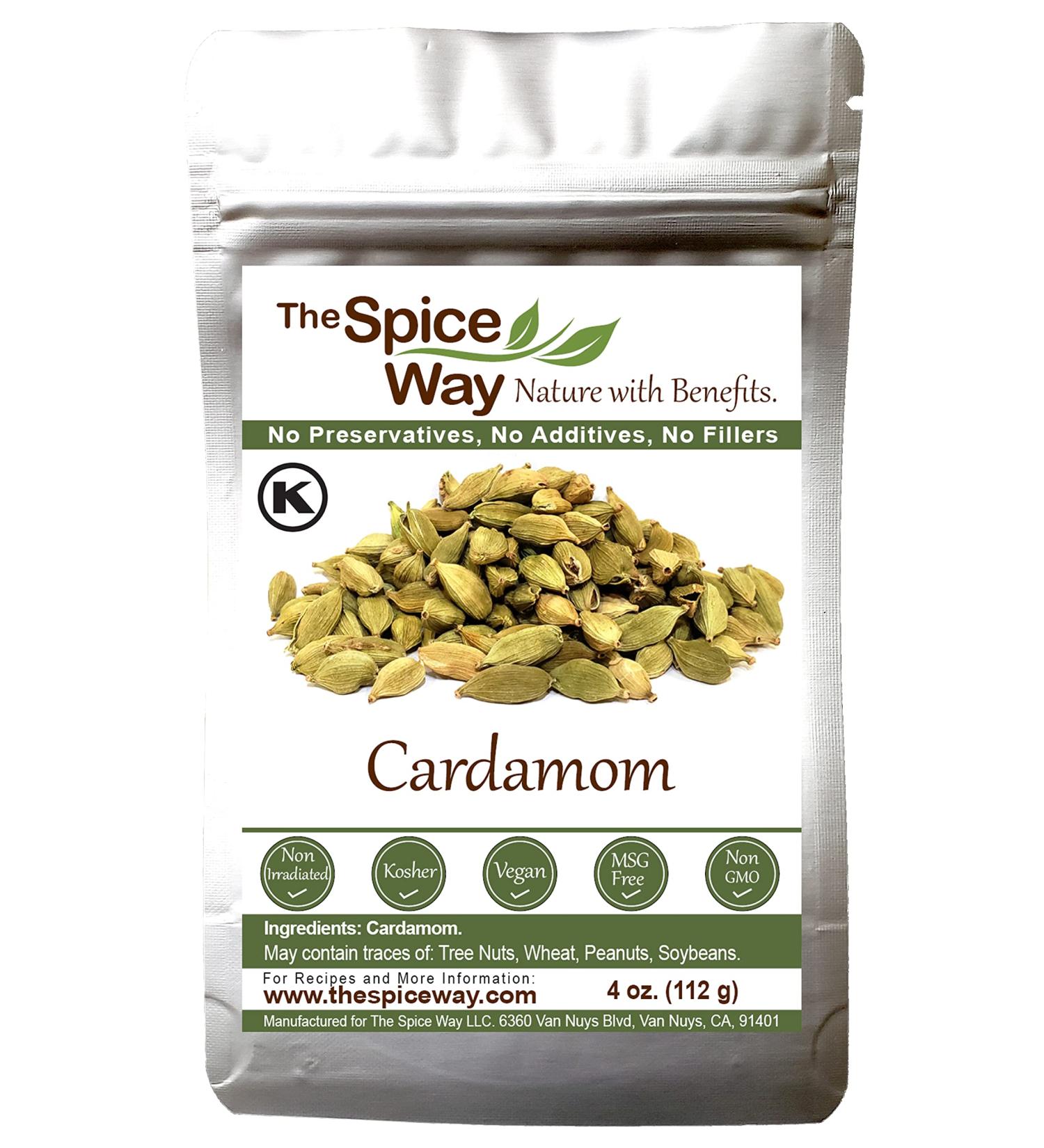 The Spice Way Cardamom Pods - 4 oz | Whole Green Cardamom Pods - Kosher by OK - Buy Online on GoSupps.com
