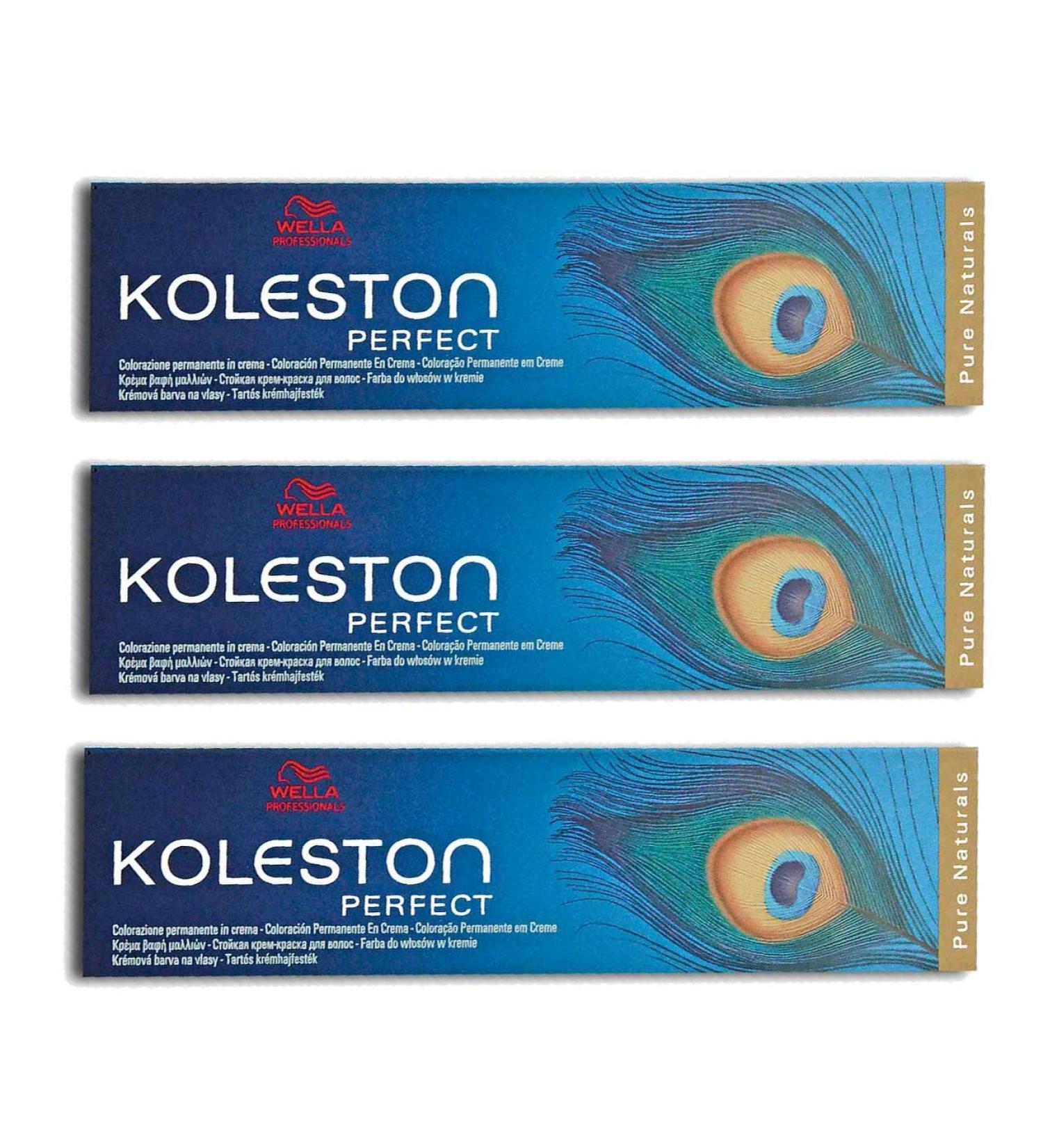 3x Wella Koleston Perfect 8/ Light Blonde Pure Hair Color 60ml