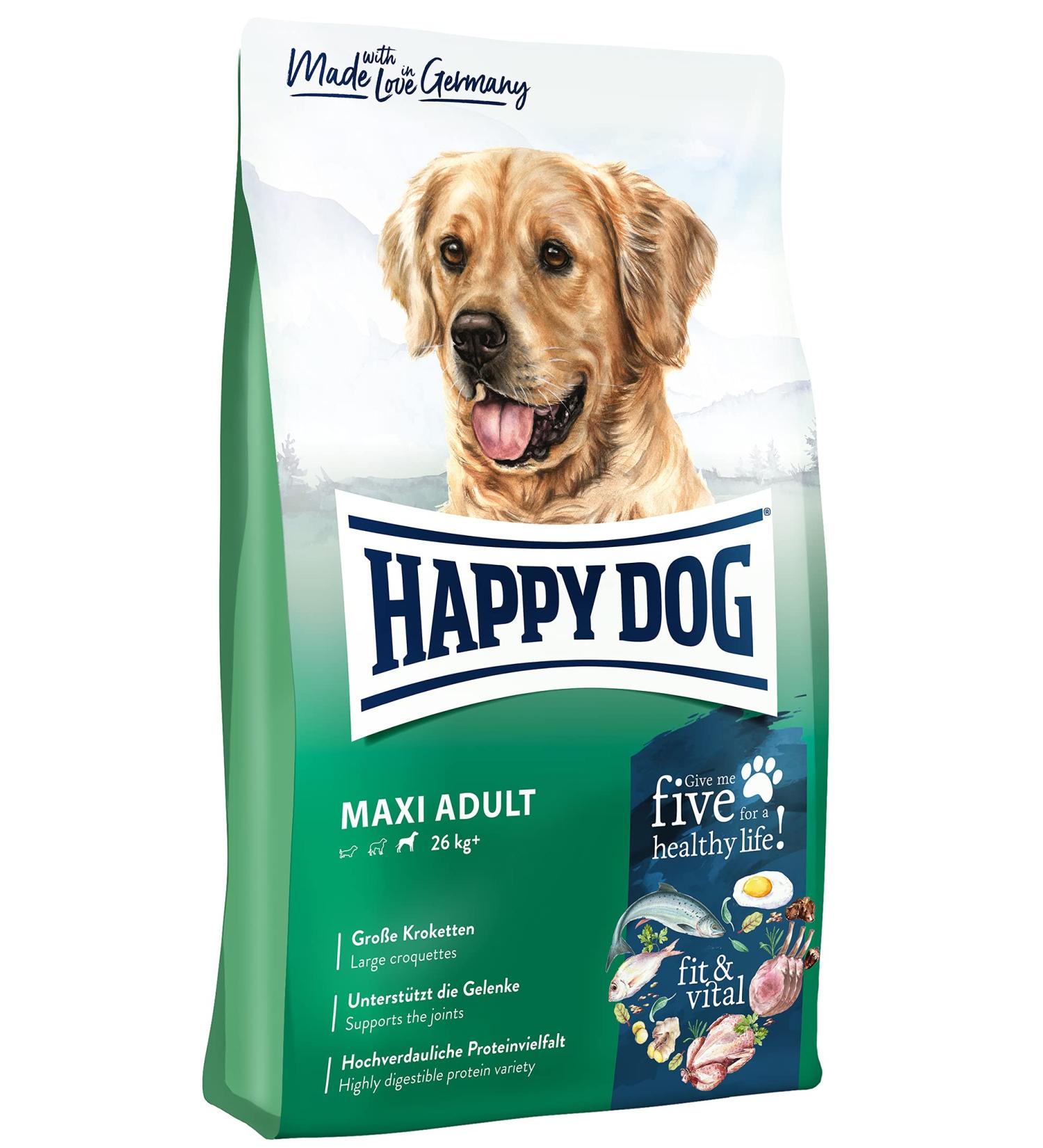 Happy Dog Supreme Fit & Vital Maxi Adult Dry Dog Food for Large Dogs - 4 kg | Premium Nutrition for Optimal Health - Buy Online on GoSupps.com