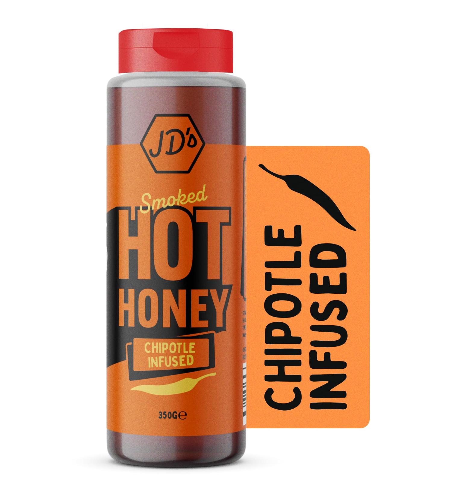 JD's Smoked Hot Honey | Chipotle Infused Honey with Chilli Flakes | Perfect for Tacos Nachos Burgers and more - Buy Online on GoSupps.com