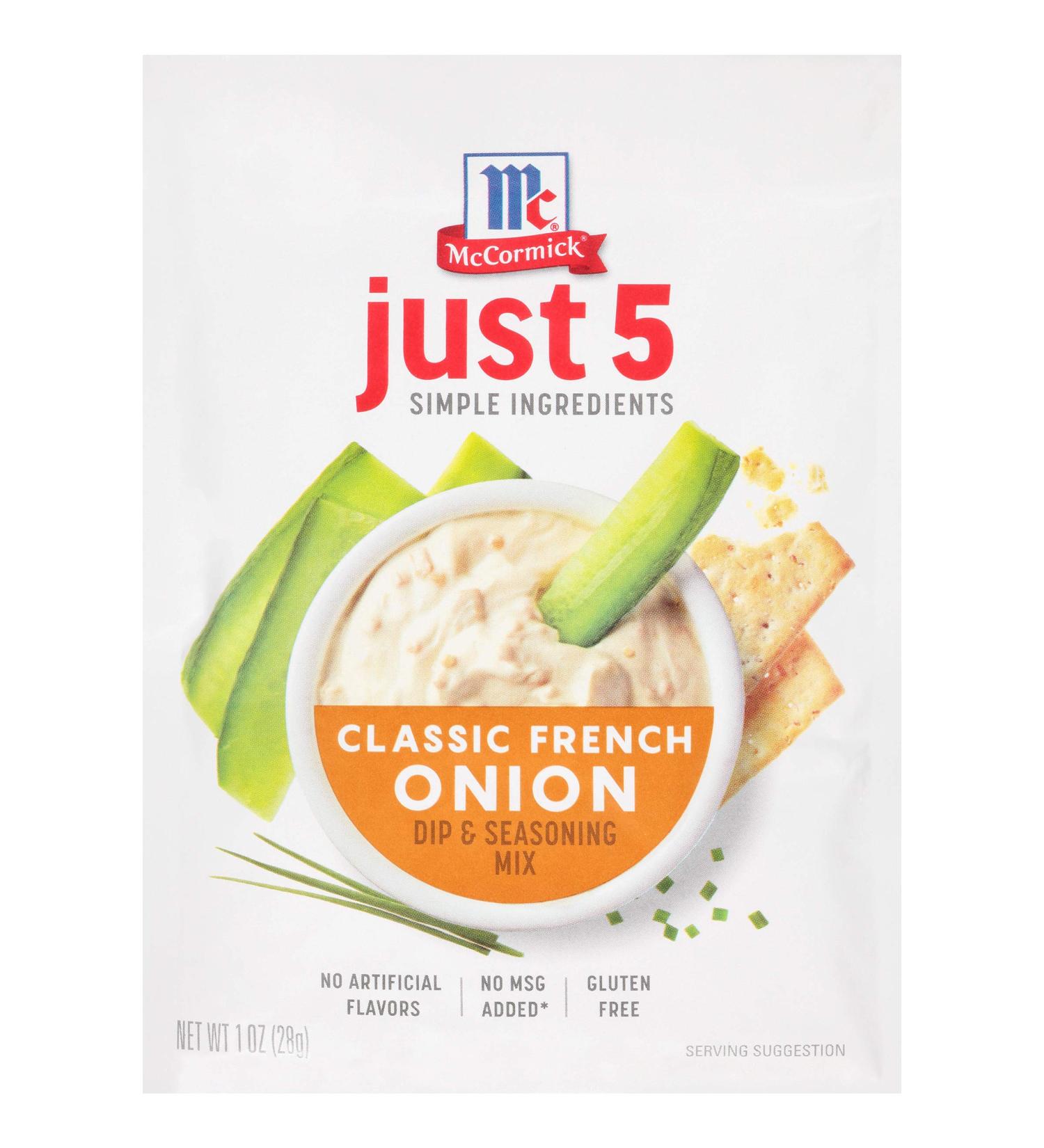 McCormick Just 5 Classic French Onion Dip & Seasoning Mix 1 oz - Pack of 12 - Buy Online on GoSupps.com