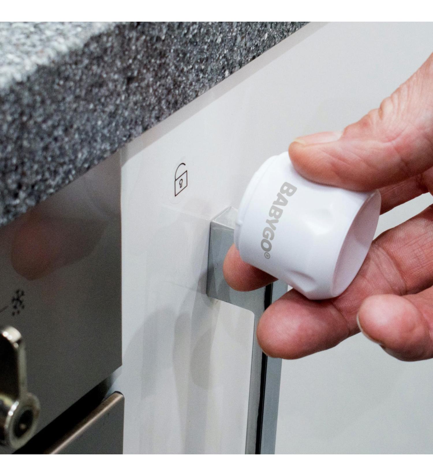 BabyGO Magnetic Cabinet Lock - 10 Locks + 8 Corner Protectors | Invisible Child Safety Solution for Closets & Drawers | White | International Shipping - Buy Online on GoSupps.com