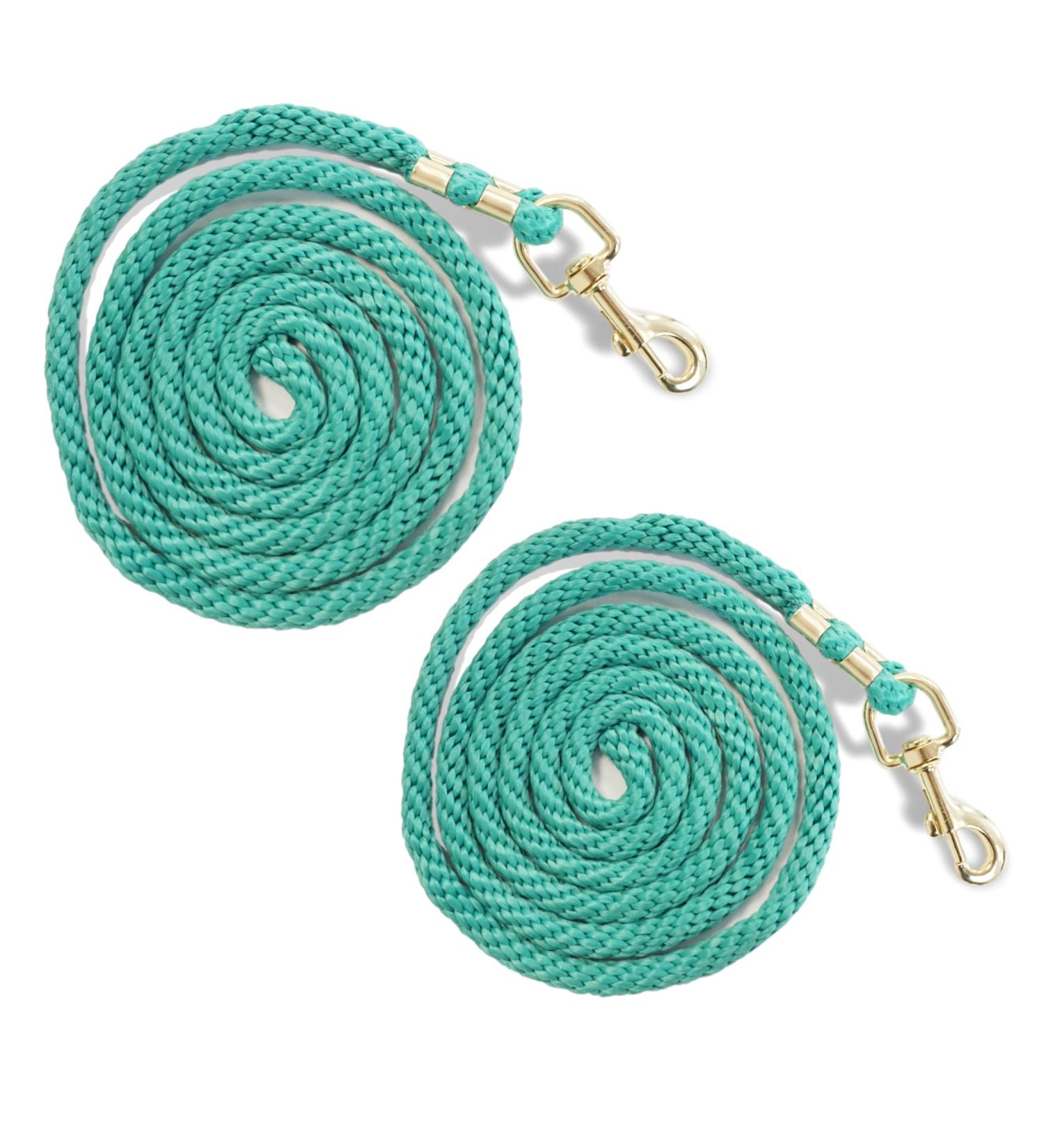 Stylish Lead Rope for Horses | Durable Tie Rope for Ponies Donkeys & Goats - 2x Turquoise Designs - Buy Online on GoSupps.com