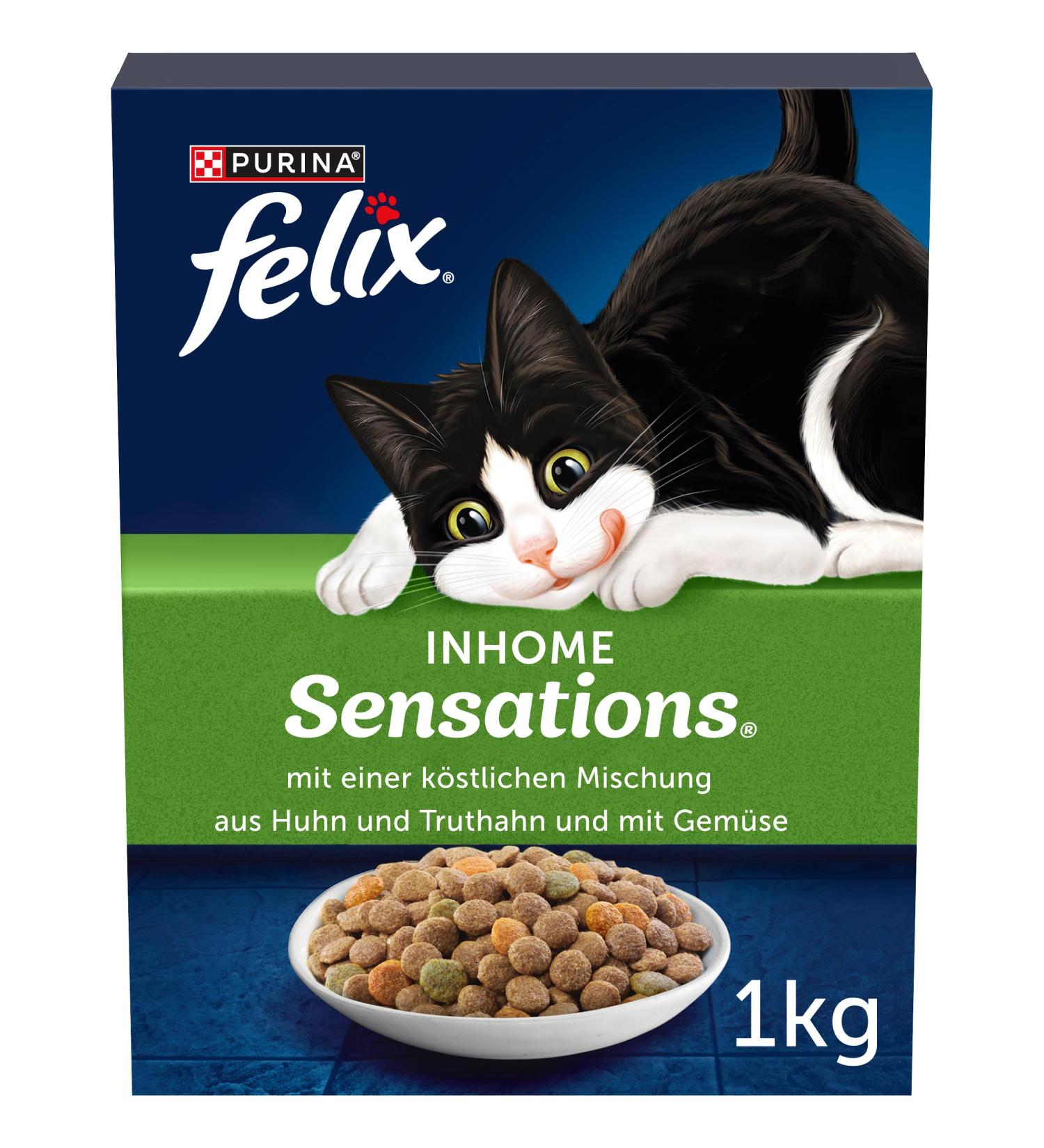 FELIX Inhome Sensations Dry Cat Food with Chicken & Vegetables - 1kg Pack | Premium Nutrition for Domestic Cats - Buy Online on GoSupps.com