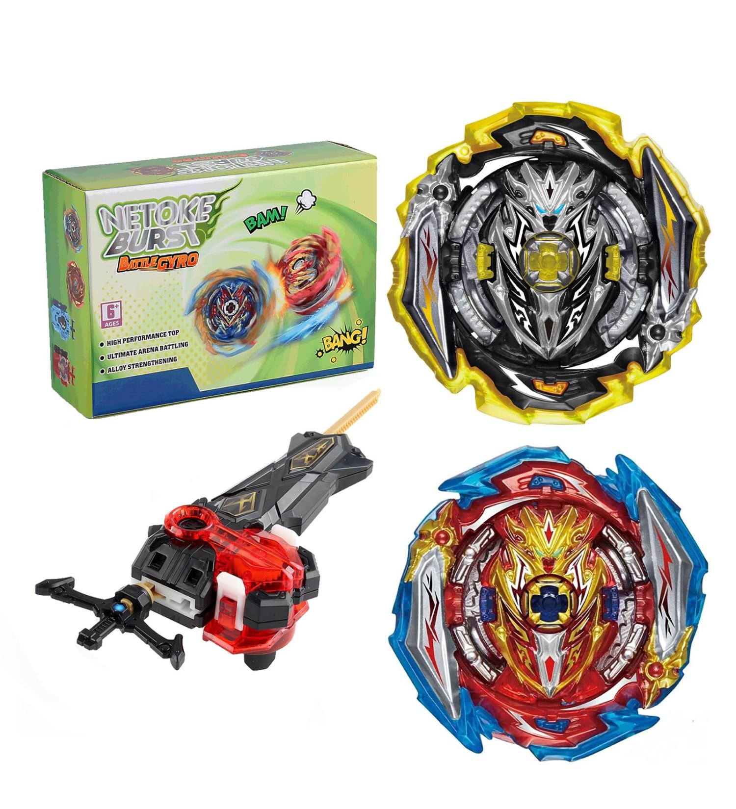 Netoke Gyro Burst Kreisel Set - 4D Metal Fusion Battling Top with Launcher | Youth Fighting Games & Competition Toys - Models B-173-1 & B-173-2 - Buy Online on GoSupps.com