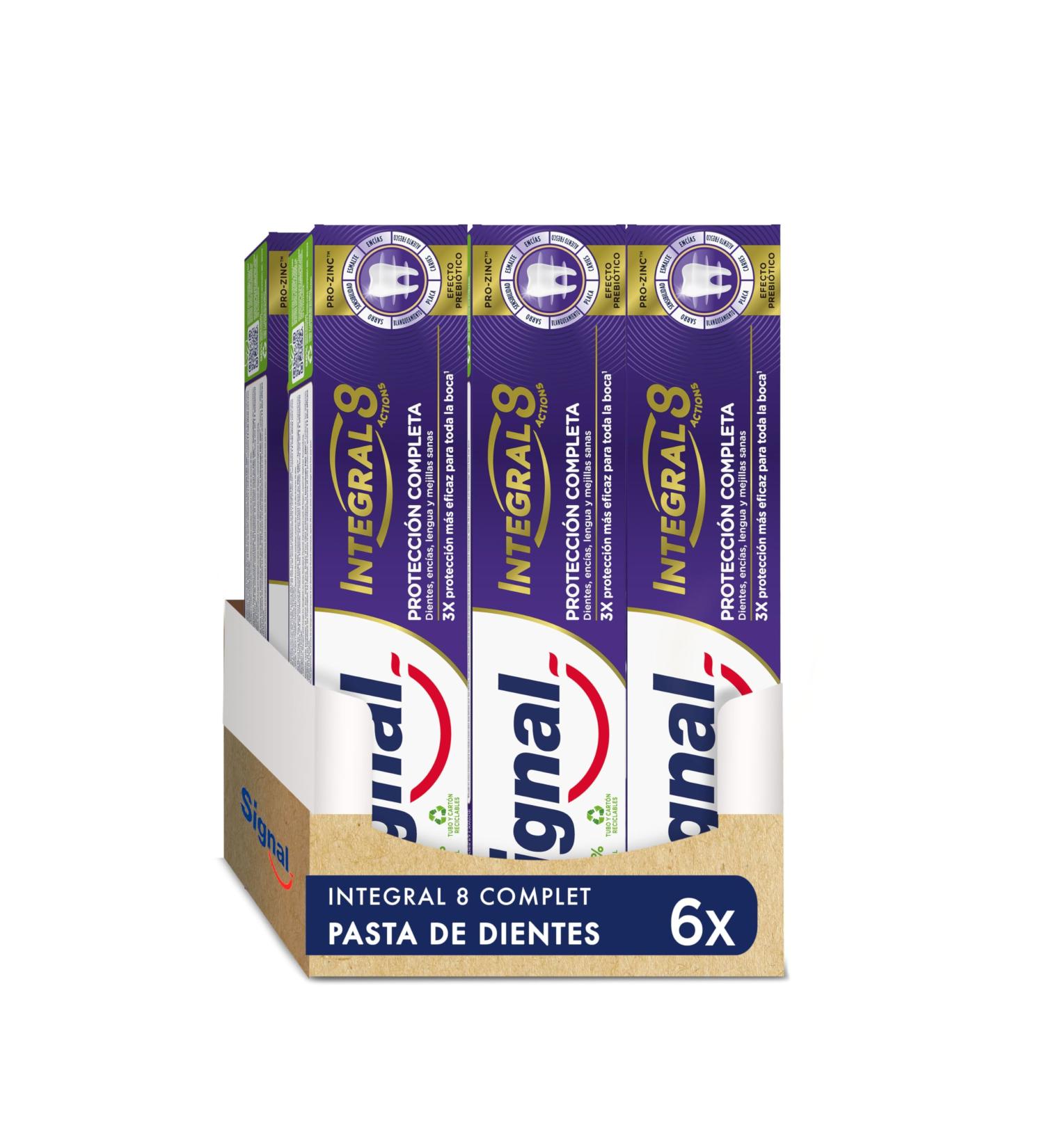  Signal Signal Integral 8 Complete Protection Toothpaste with Natural Ingredients 75ml x6 - Buy Online on GoSupps.com