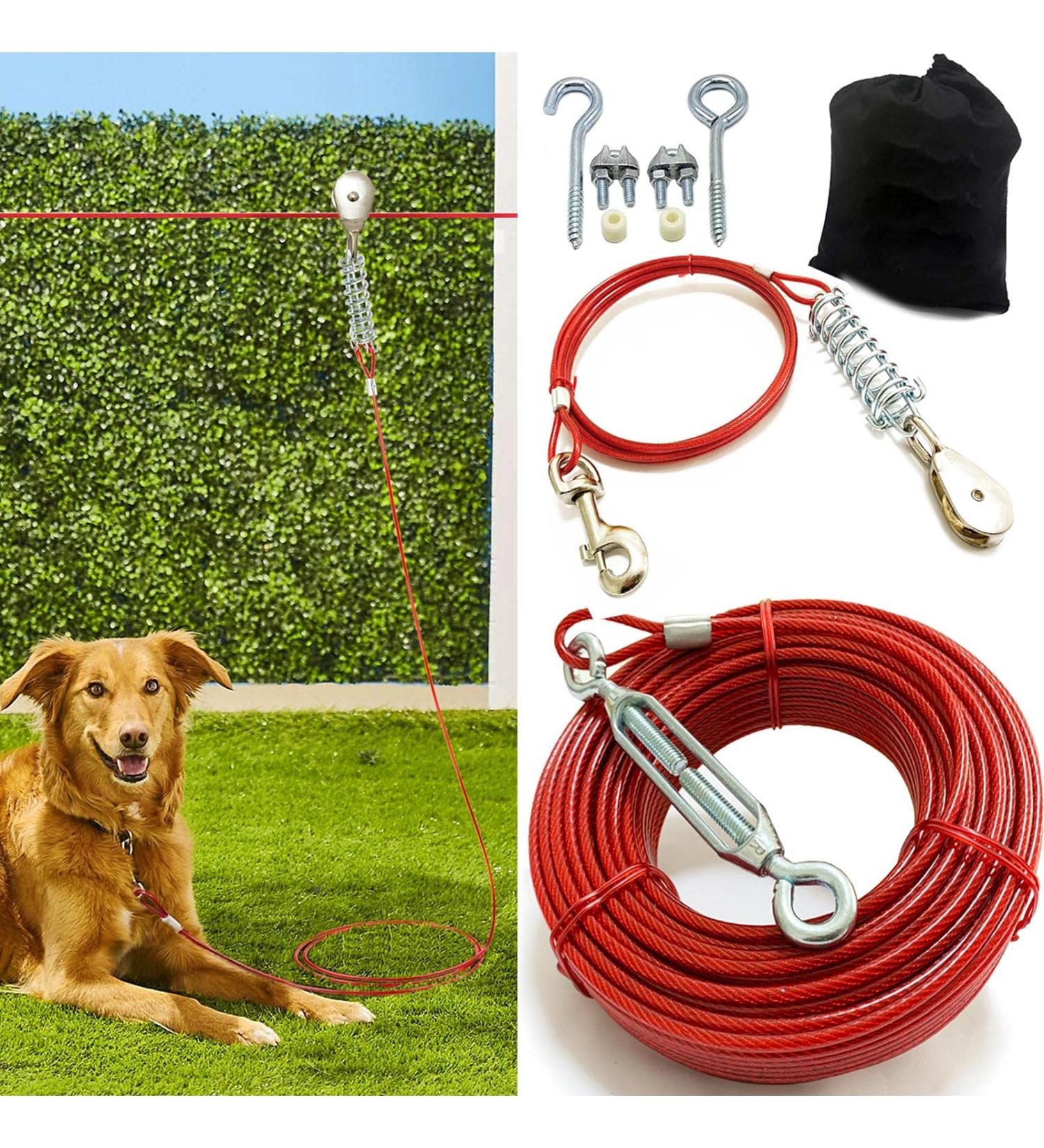 Durable Dog Running Line 30.5m | Ideal for Large & Small Dogs - Heavy-Duty 3m Runner Cable for Garden & Outdoor Use - Buy Online on GoSupps.com