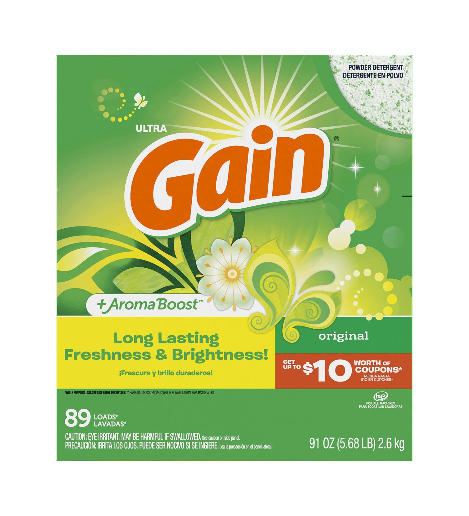 Buy Gain HEC Ultra Original Powder Detergent 80 Loads - 91 Oz | Best International Shipping - Buy Online on GoSupps.com