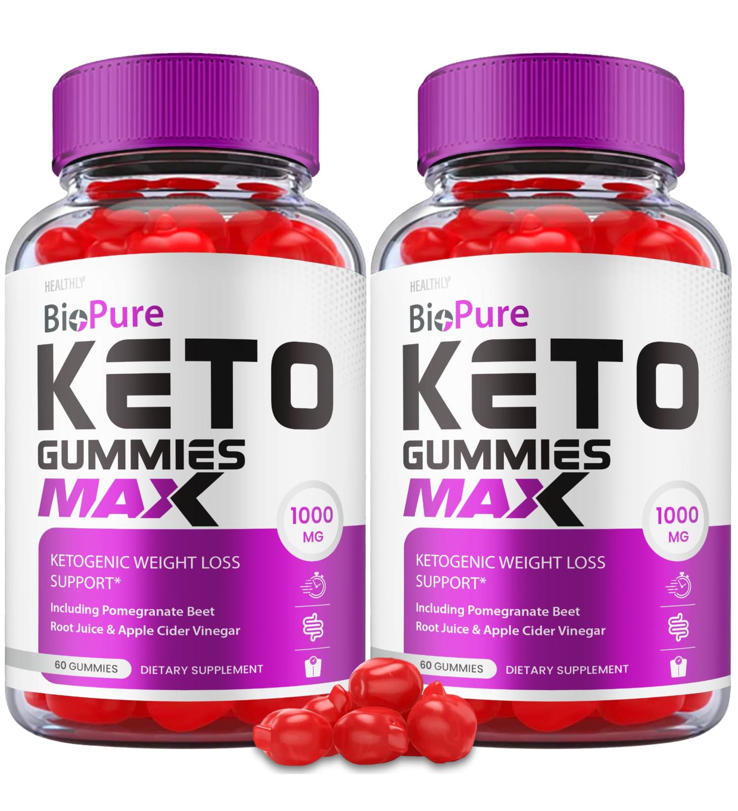 Biopure Keto Gummies with ACV - Maximum Strength Weight Loss Formula (2 Pack) - Buy Online on GoSupps.com