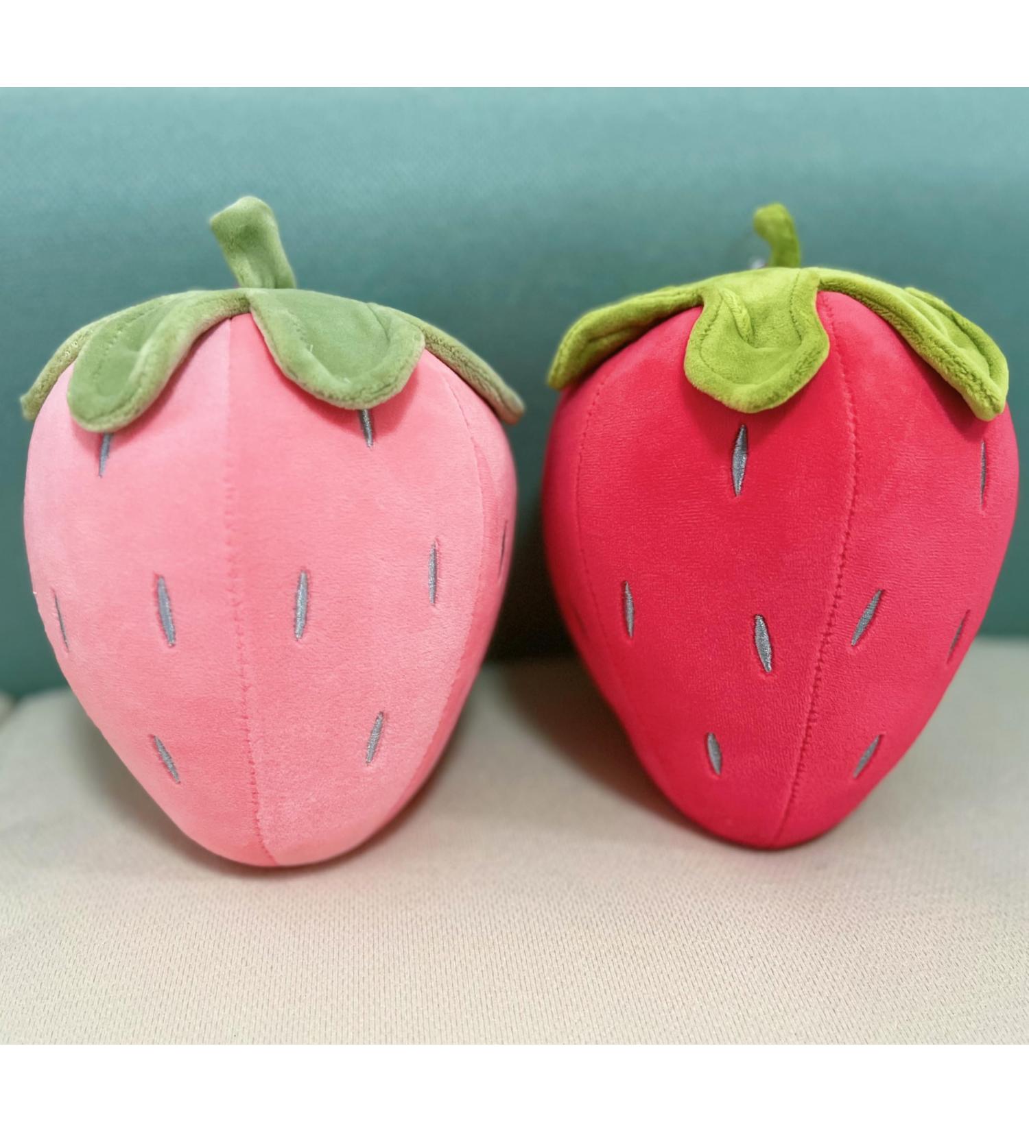 Luckbanjie 2pcs Strawberry Plush Toy Set - Cute Fruit Kids Pillows for Girls Home Decor - Stuffed Strawberry Plushies (Red+Pink 7.8 Inch) - Buy Online on GoSupps.com