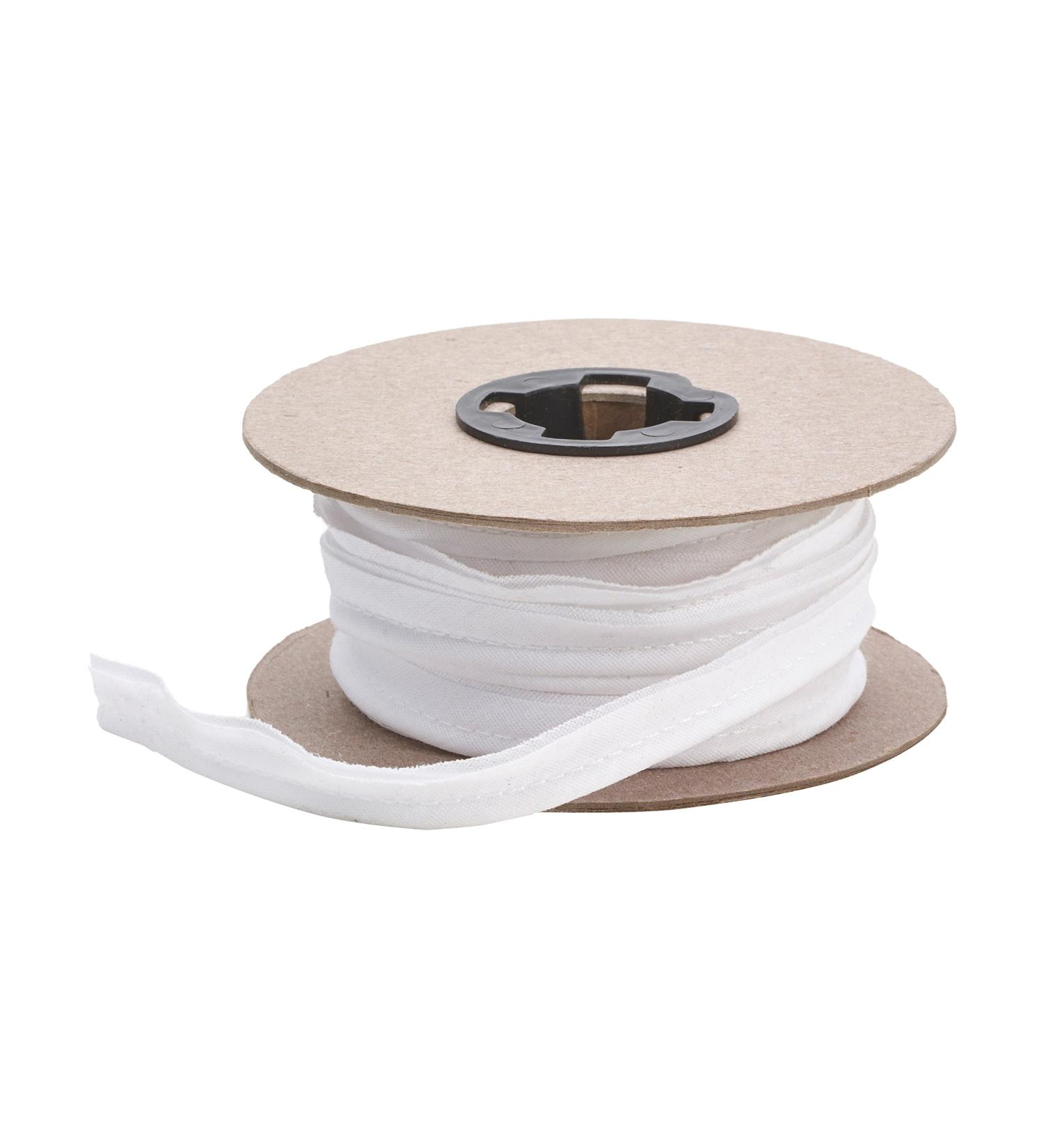 Pearl 1/2" Wide Broadcloth Cord Piping, 15 yd, White
