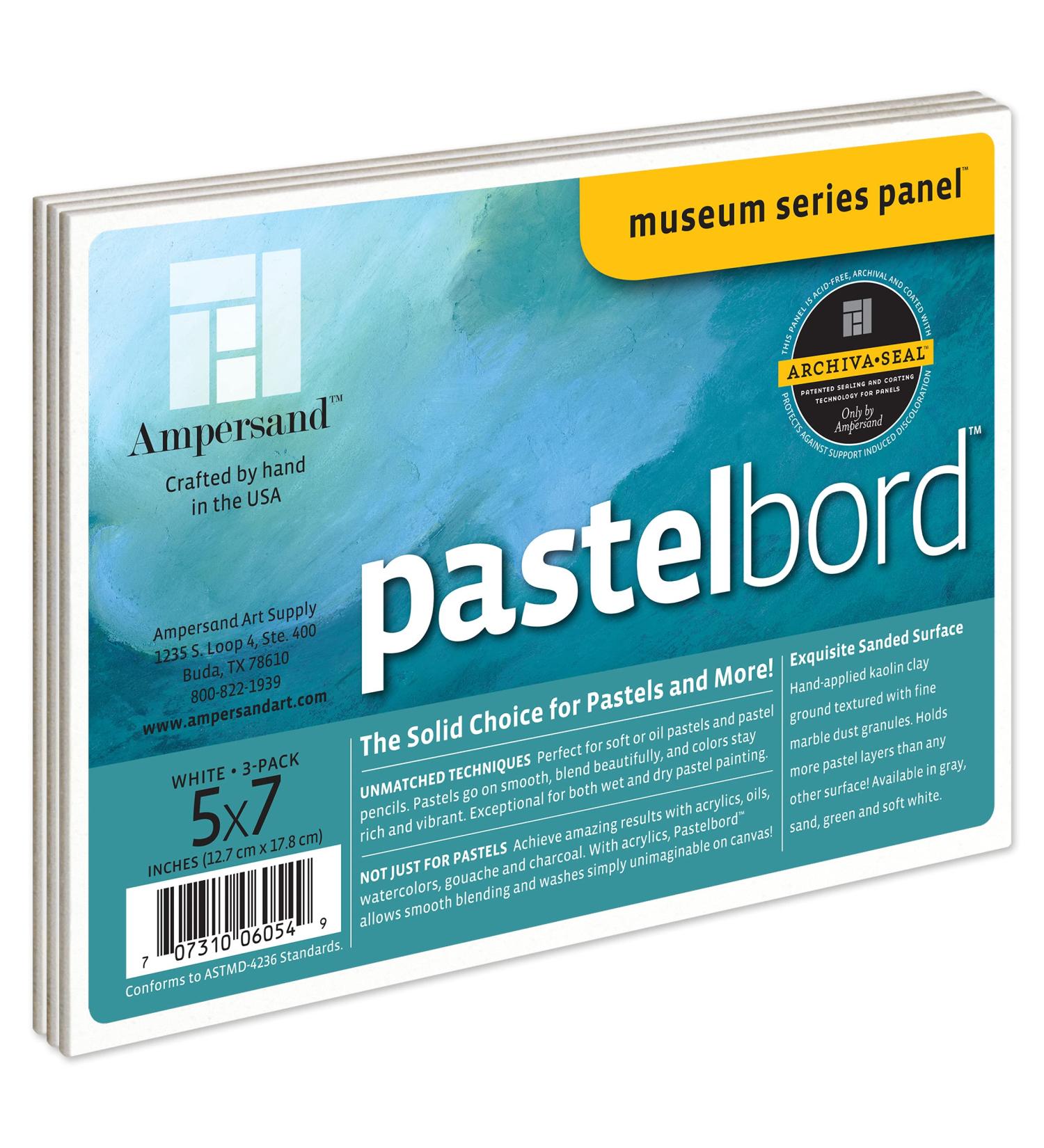 Ampersand Museum Series Pastelbord White- 5x7 1/8 Inch Depth - 3 Pack - Buy Online on GoSupps.com
