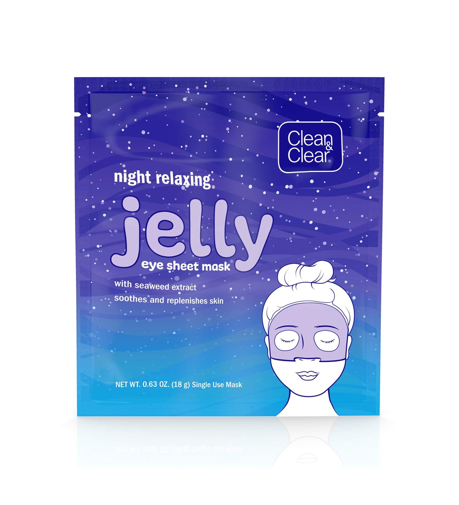 Buy Clean & Clear Night Hydrating Jelly Eye Hydrogel Mask - Seaweed Extract Non-Comedogenic Alcohol-Free 0.63 oz (Pack of 12) - International Shipping Available - Buy Online on GoSupps.com