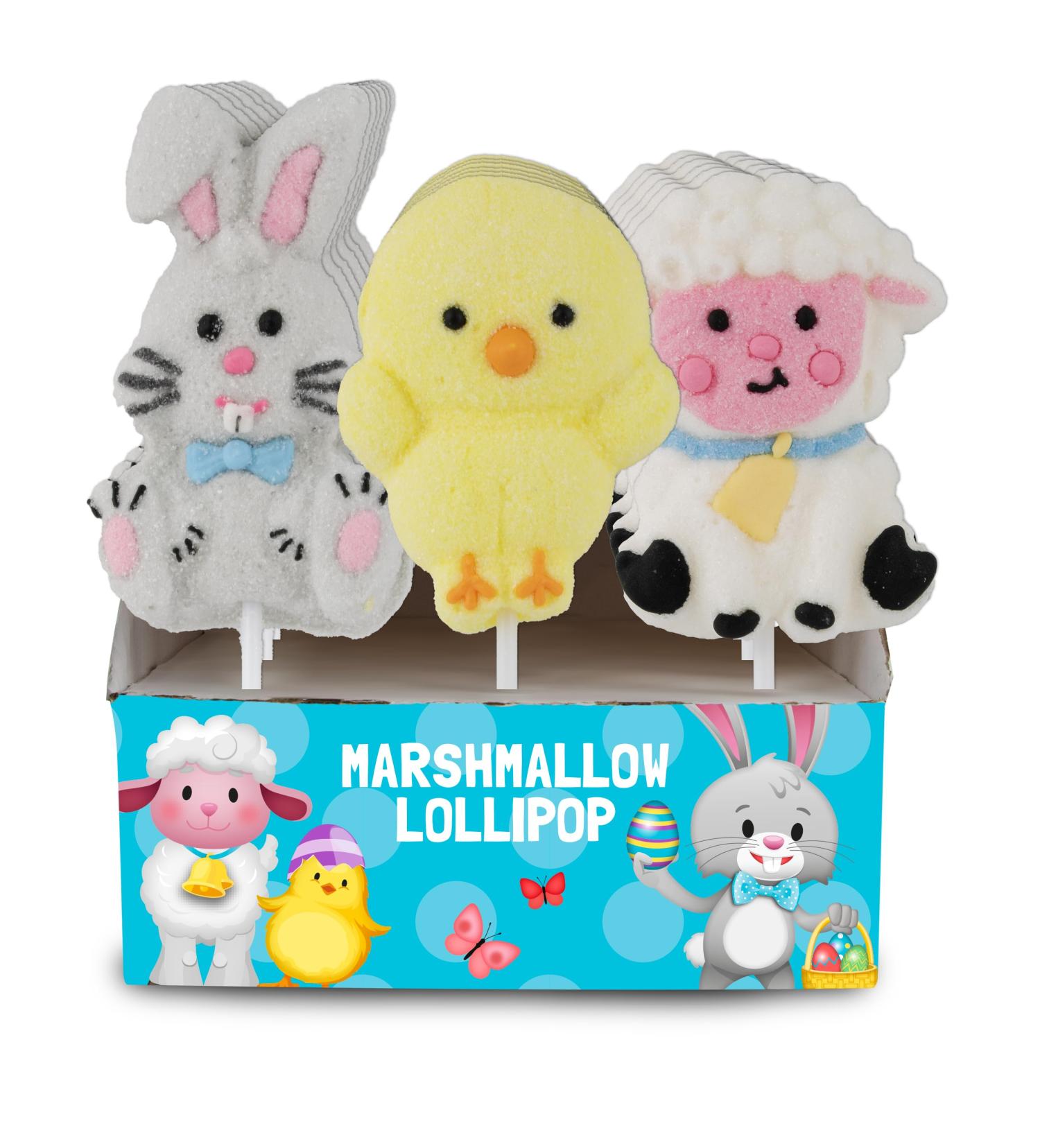 BIP Candy & Toy Easter Themed Mallowpop Vegan Kids Colourful Sweets Easter Candies Playful Designs Bunny Baby Chicken & Sheep Designs For Kids Gluten-Free Dairy-Free Nut-Free 18 x 35g - Buy Online on GoSupps.com