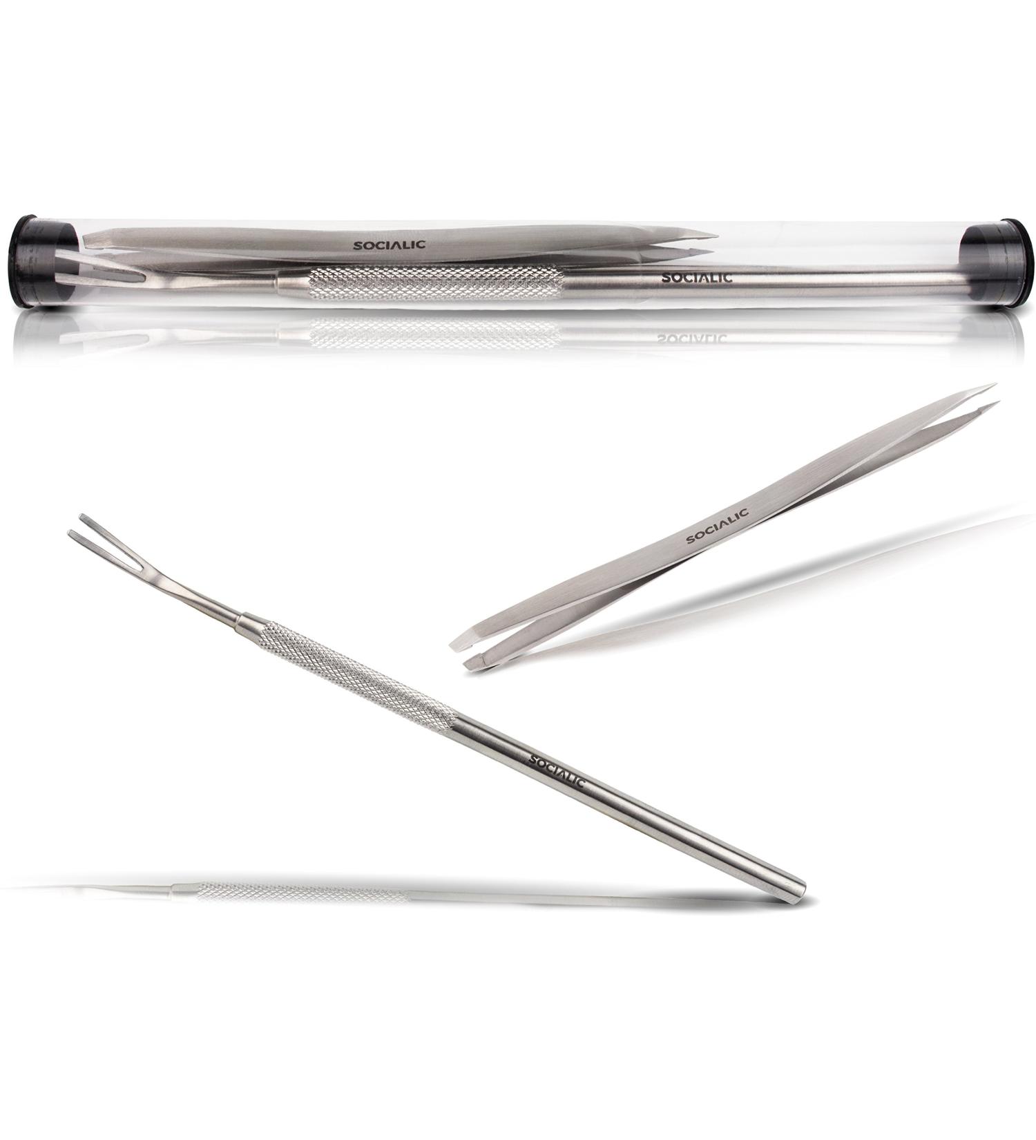 Socialic Tick Pliers + Double Tick Tweezers Set - stainless steel Tick Remover | tick removal kit for humans dogs and cats tweezer set - Buy Online on GoSupps.com
