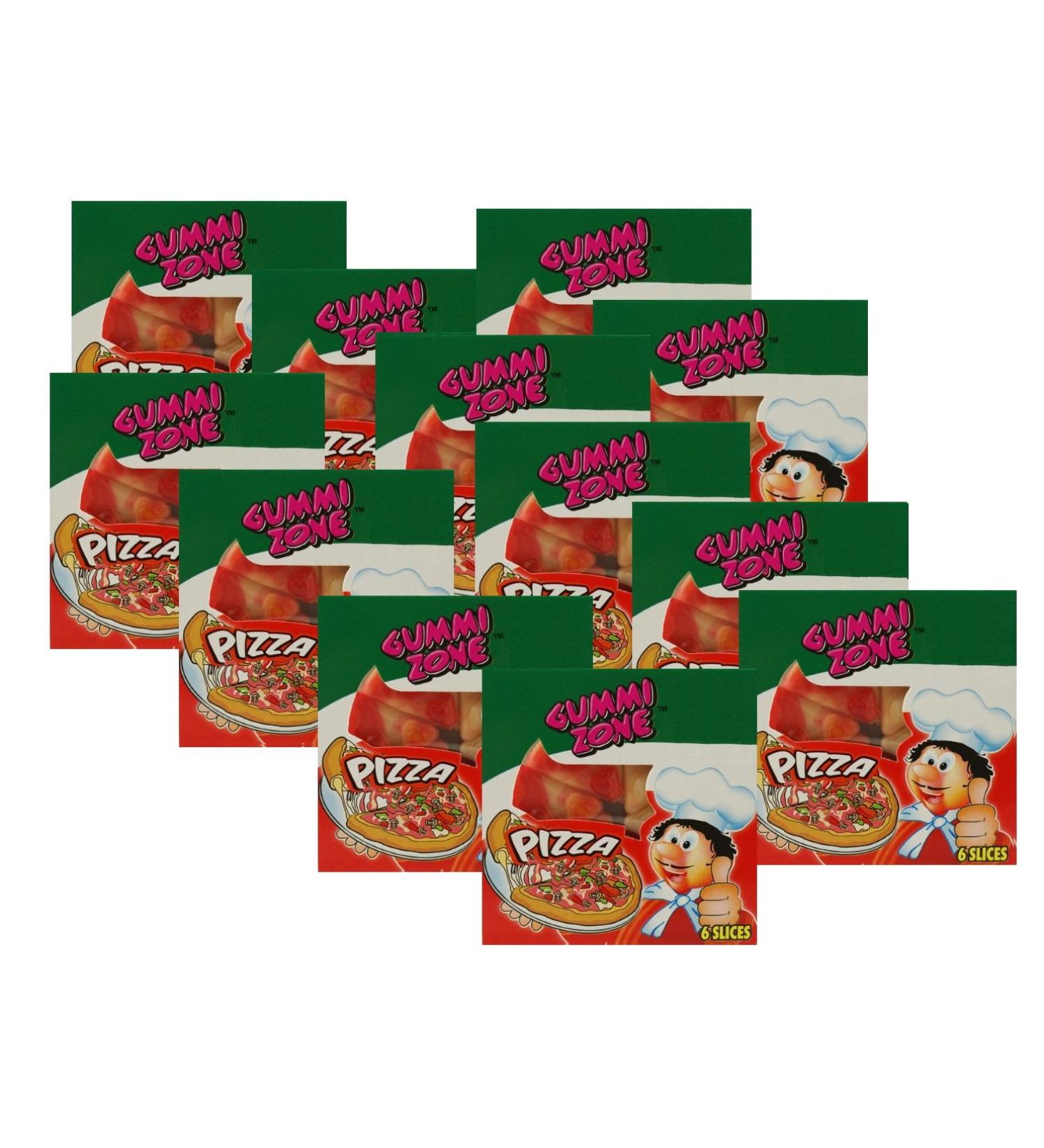 Gummi Zone Pack of 12 Mini Gelatin Pizza Candy 6 Slice