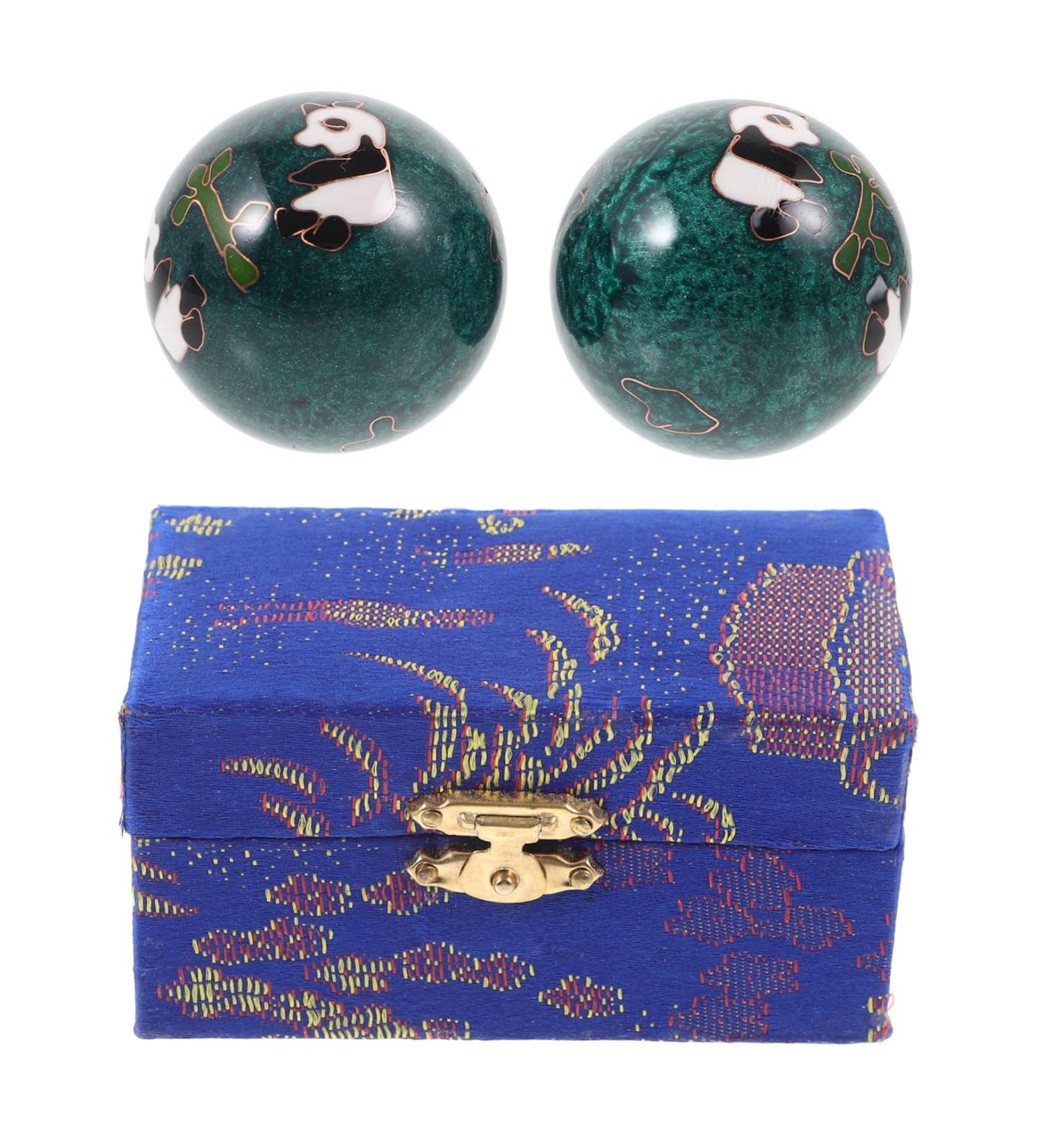 Beavorty 2st Fitness Handball & Chinese Massage Balls - Spiked Metal Physioball for Hand Strengthening | Finger-Powered Exercise & Cloisonne Design - Buy Online on GoSupps.com